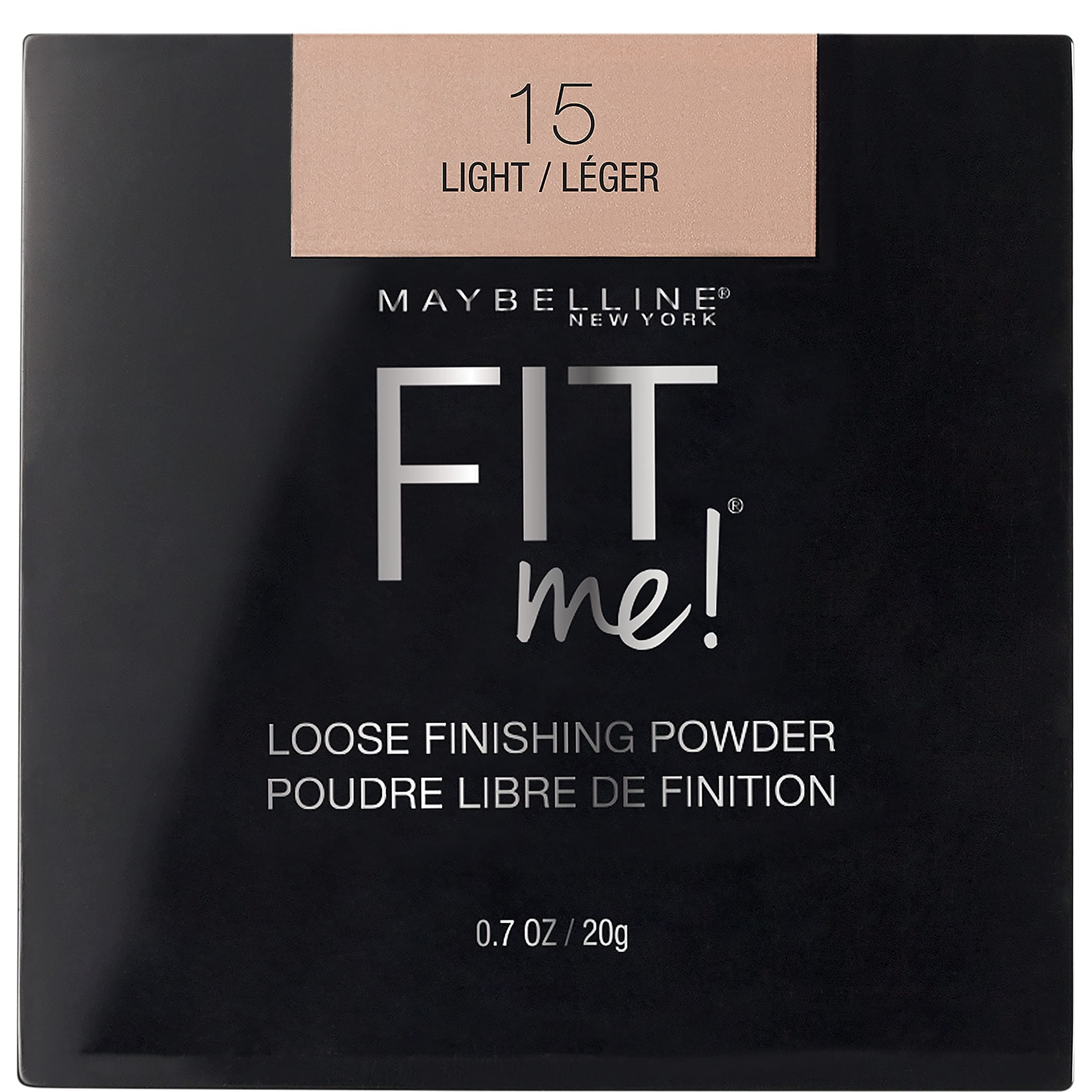 Maybelline New York Fit Me Loose Finishing Powder, Silky and Lightweight, Natural-looking skin, Quick blendable skin-friendly flawless makeup Loose Powder - 15 Light|20 grams