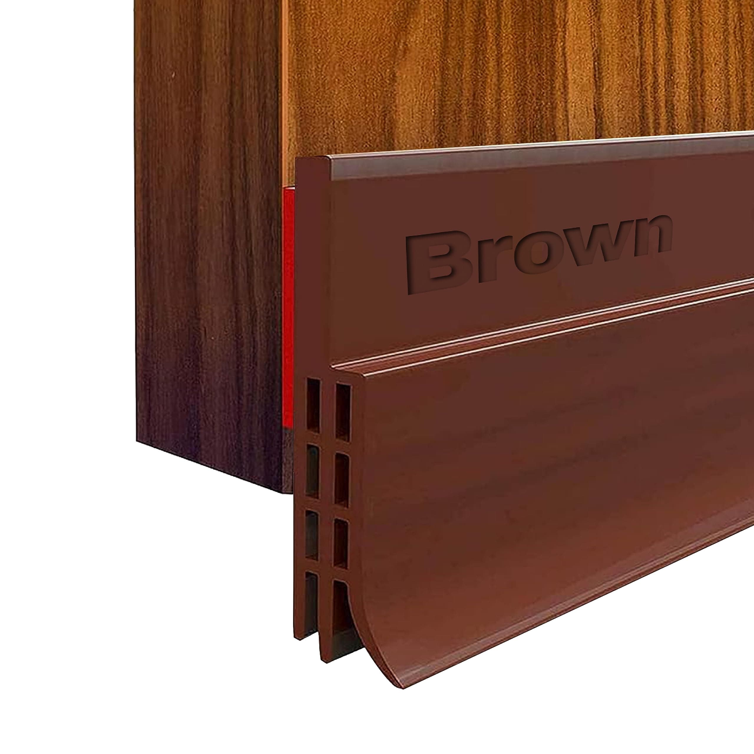 Door Bottom Draft Seal Strip Self Adhesive, Under Door Draft Stoppers for Noise, Patio, Dust, Door Insulation Energy Saving Under Door Gap Filler 39" L x 2" W (100 cm L x 5 cm W) (Brown)