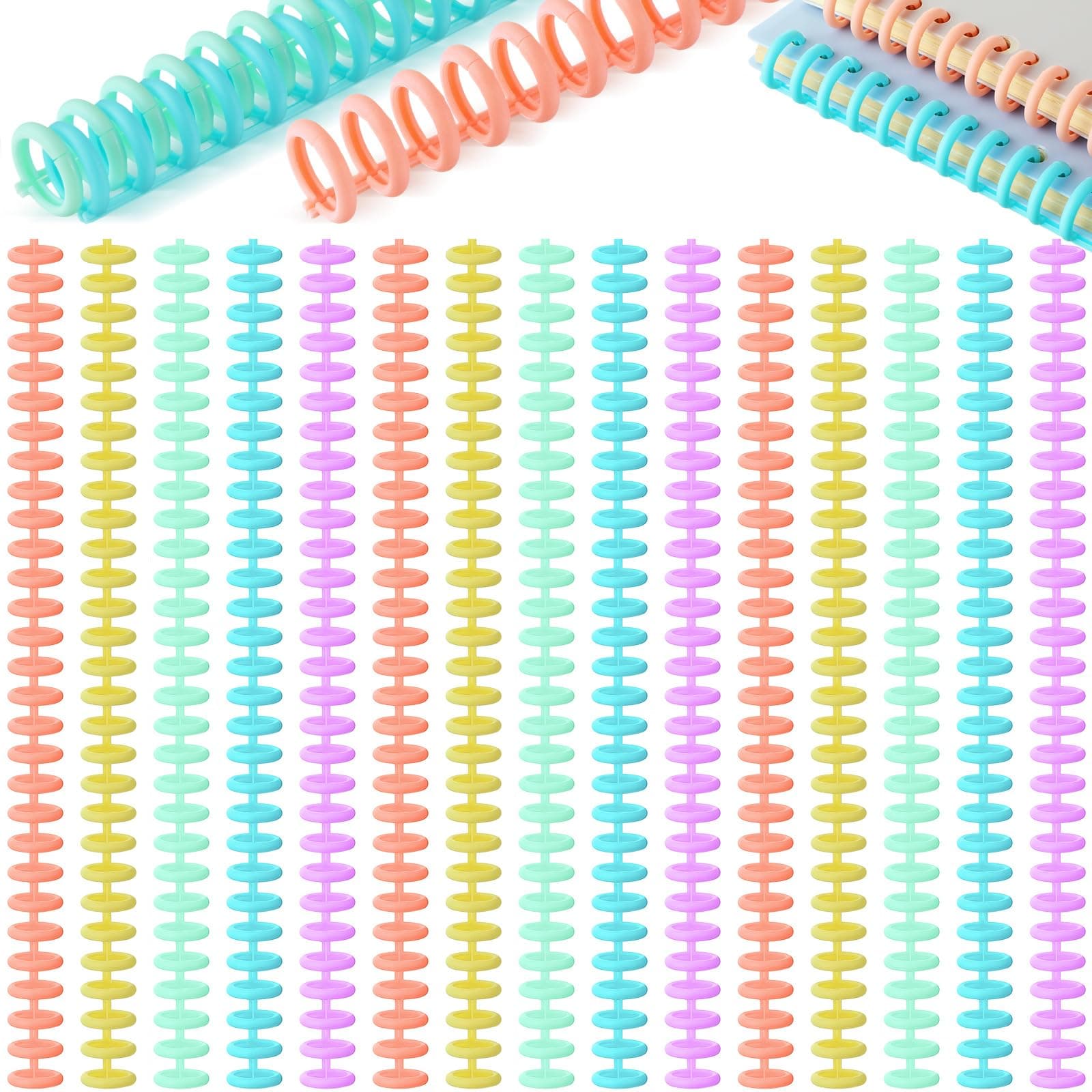 Skyygemm 50 Pcs Comb Binding Spines 1/2" Diameter 30 Ring Plastic Binder Combs and Spines Binding Combs Easy Edit Spines for Teacher Student Document Notebook File Making, 85 Sheet Capacity, 5 Colors