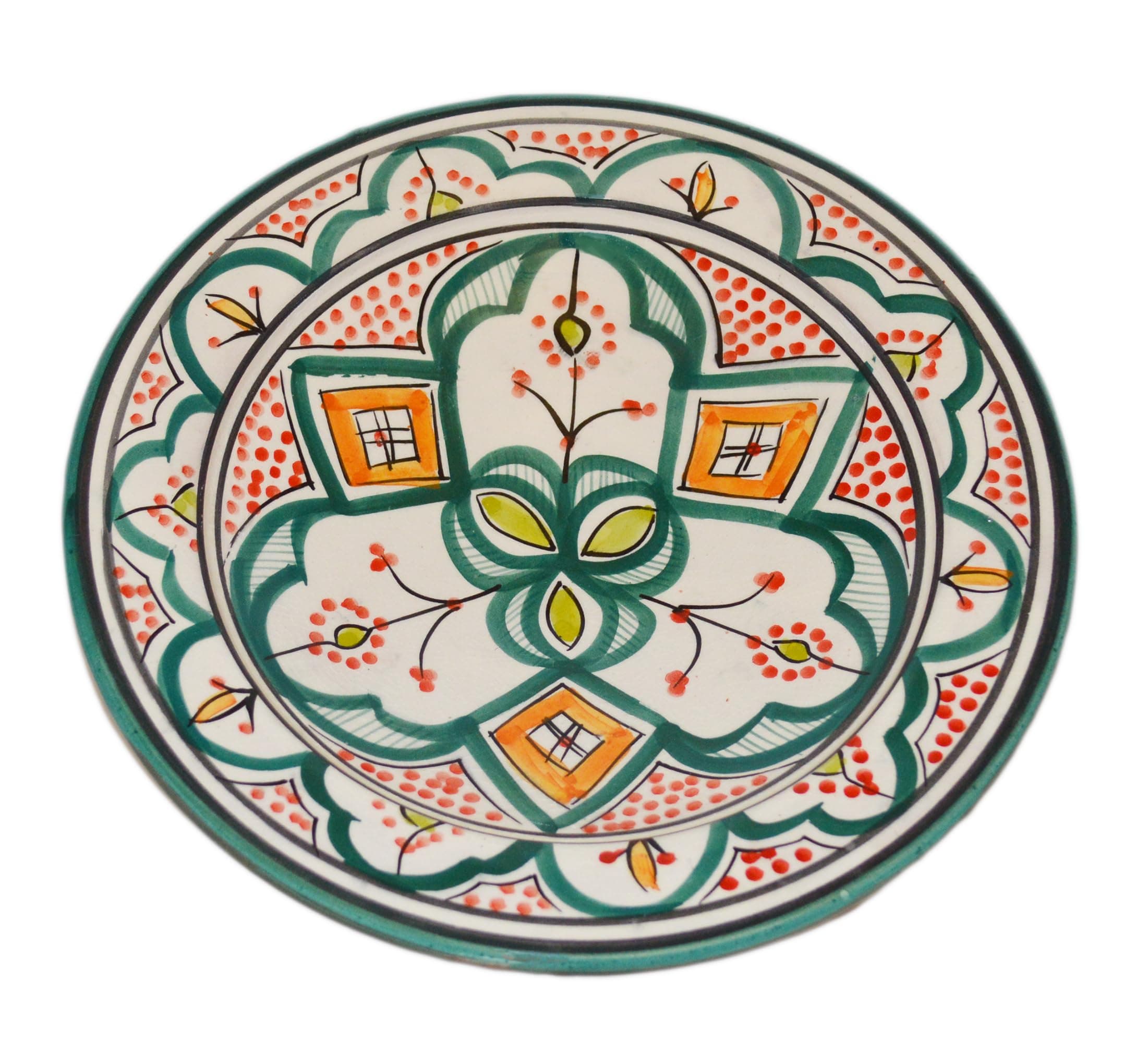 Treasures Of Morocco Ceramic Plates Moroccan Handmade Appetizer Tapas Serving Decorative 8 inches Round