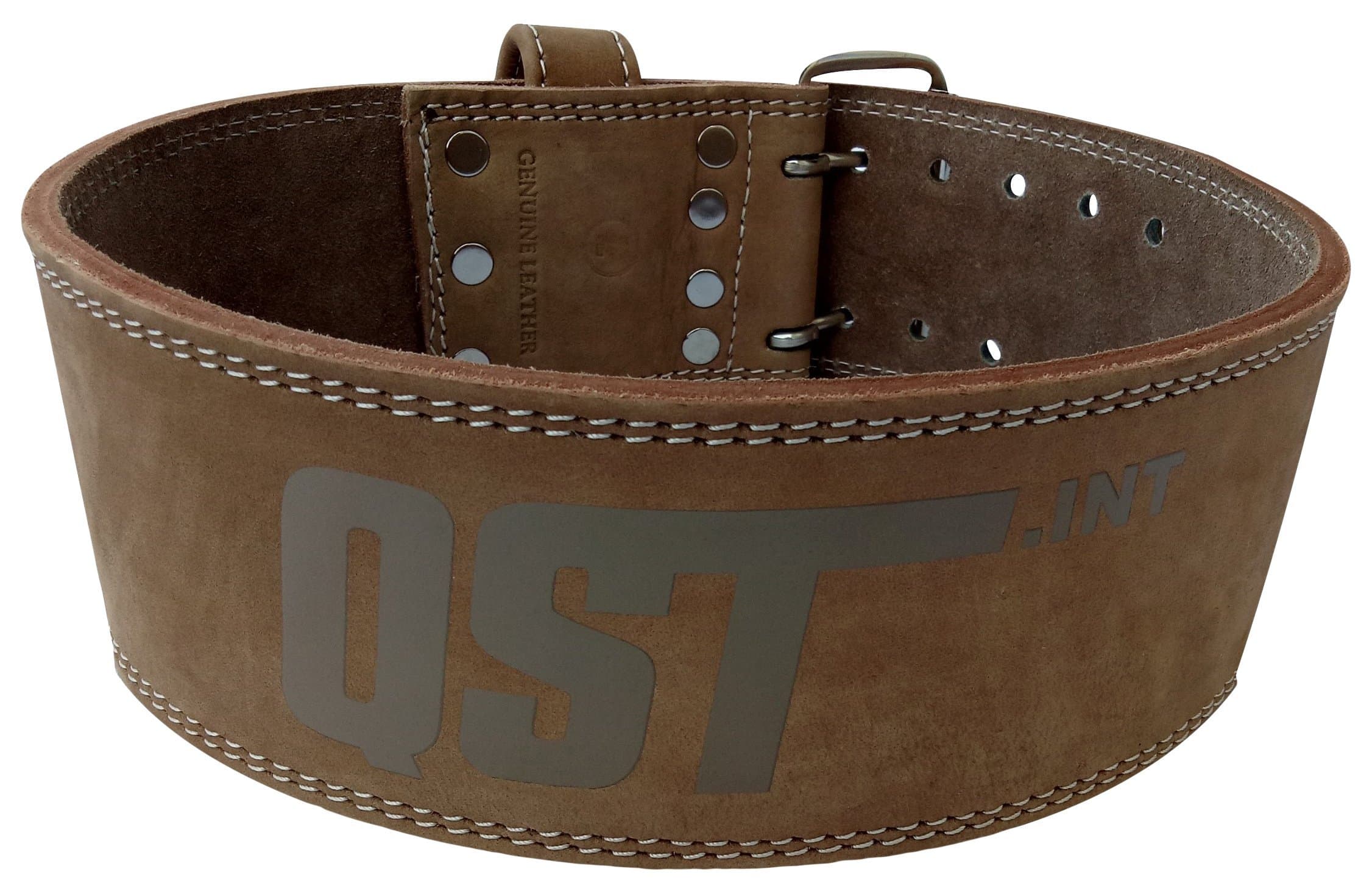 QST Premium Top Grain Leather Workout Belt, Full Lumbar Support, 4'' H, X-Large