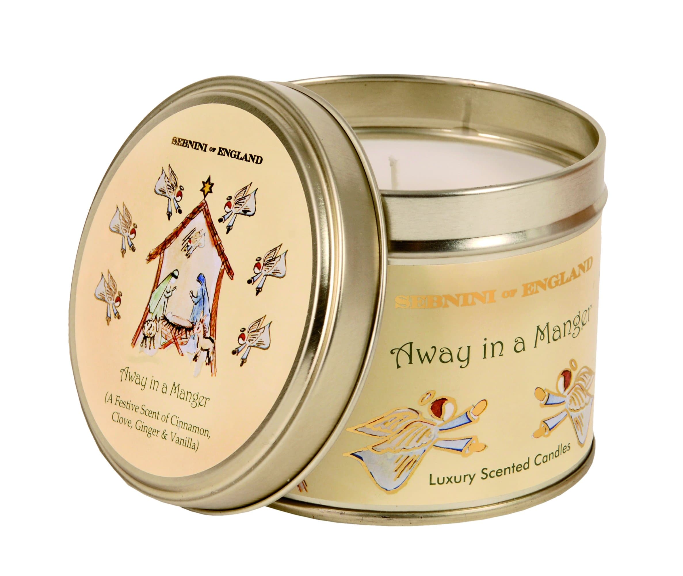Away in a Manger Scented Tin Candle, combination
