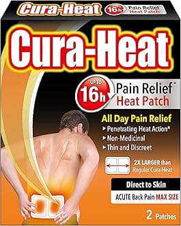 Cura-Heat Back Pain MAX size Direct-to-Skin, Pack of 2