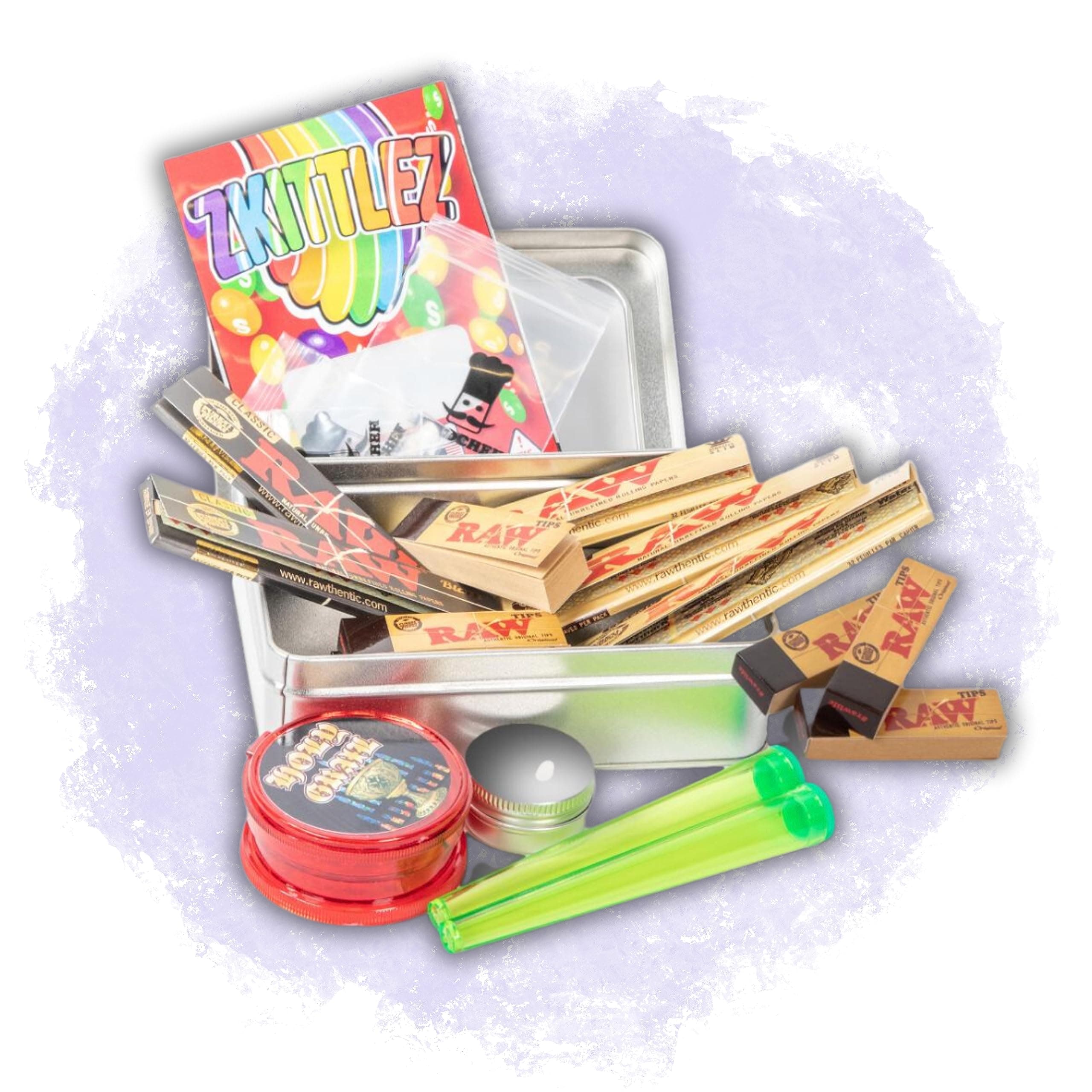 BIGSMOKESUPPLIES - Smokers Rolling Cigarette Gift Tin Box Set - Smoking Hampe...