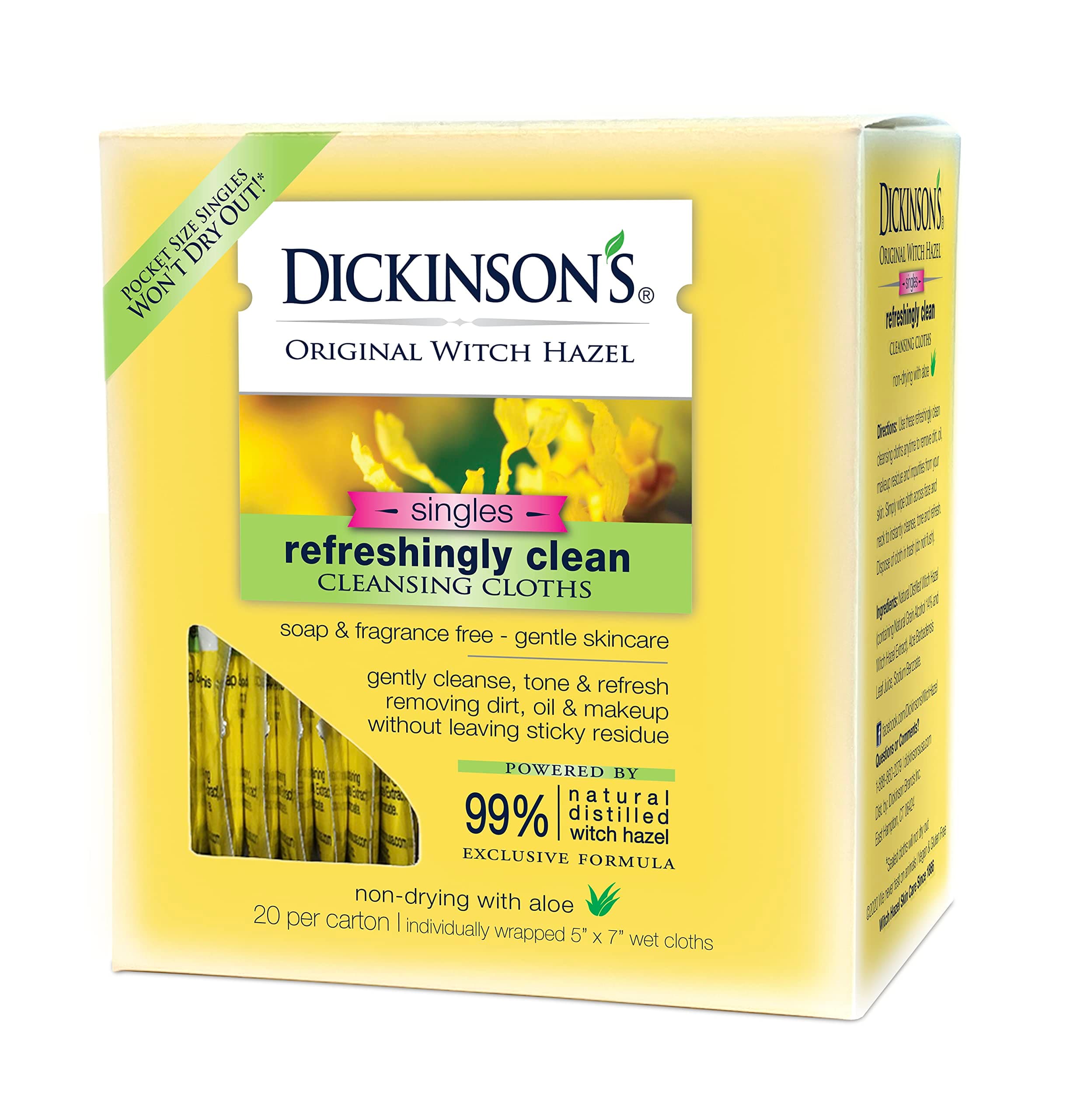 Dickinson's Original Witch Hazel Refreshingly Clean Towelettes 20 Each