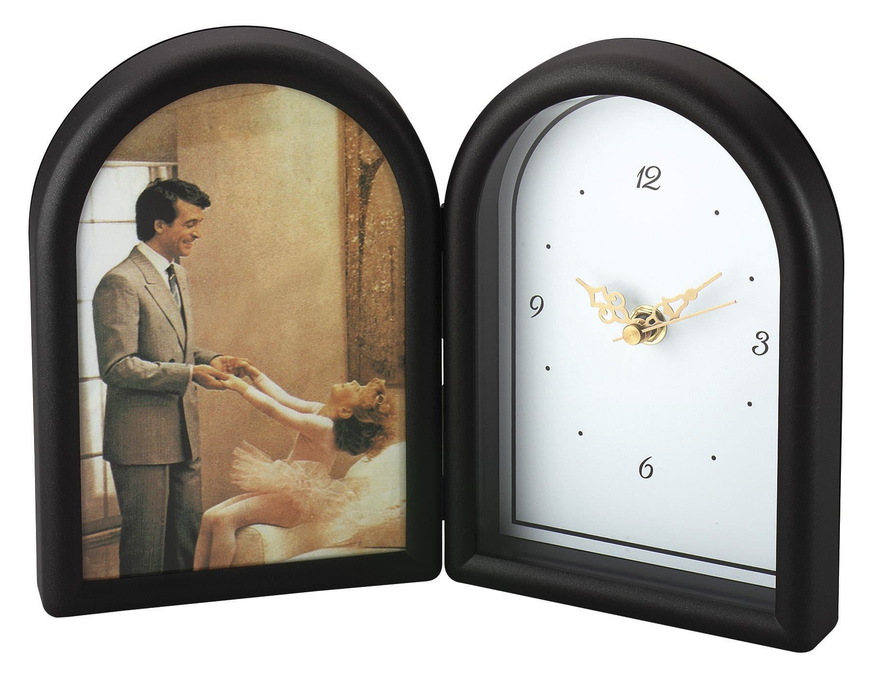 Lacquer Picture Frame with Clock - Holds 5x7 Photo