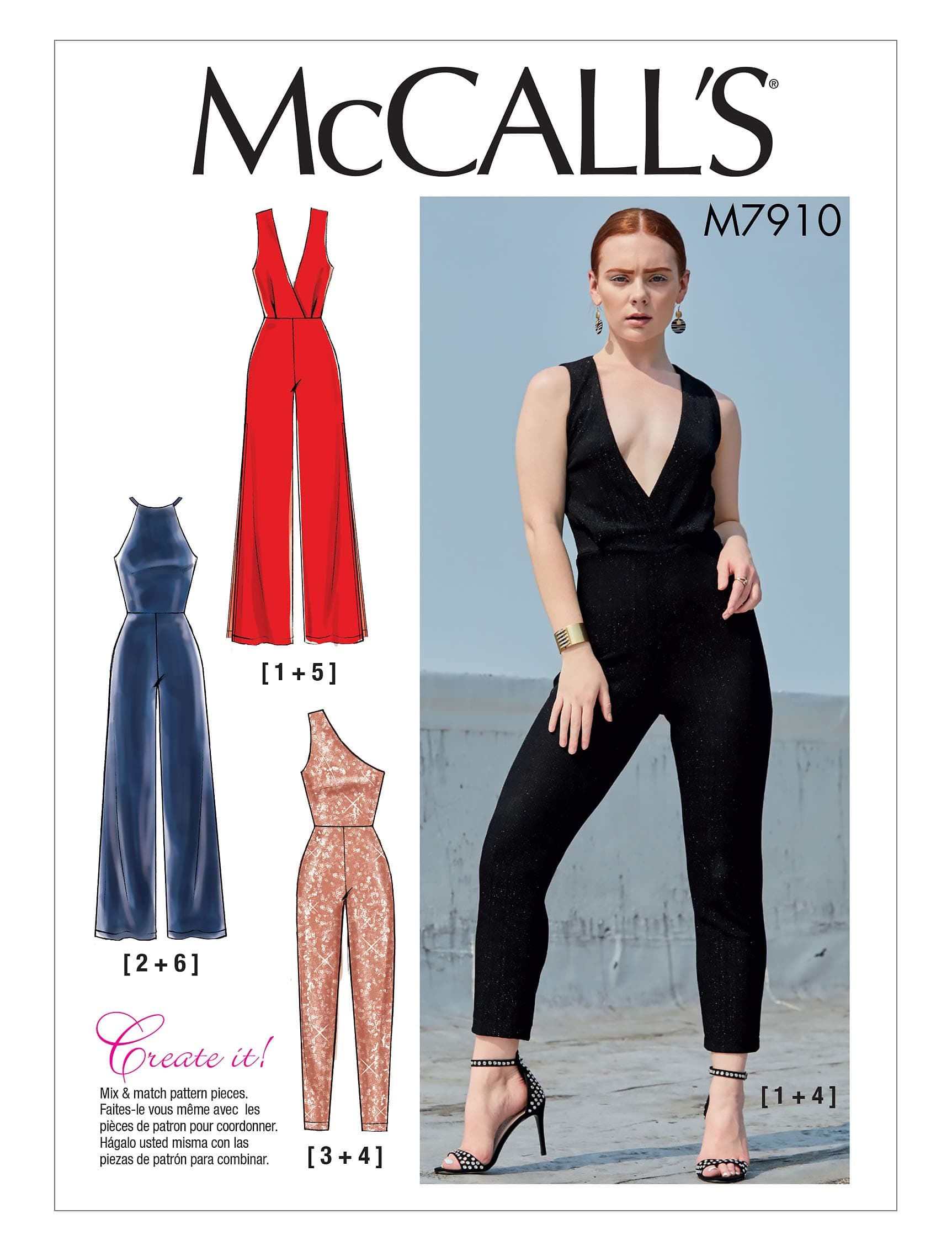 McCall Pattern Create It Women's Close Fitting Pull-On Jumpsuit, Sizes 6-14 Sewing Pattern