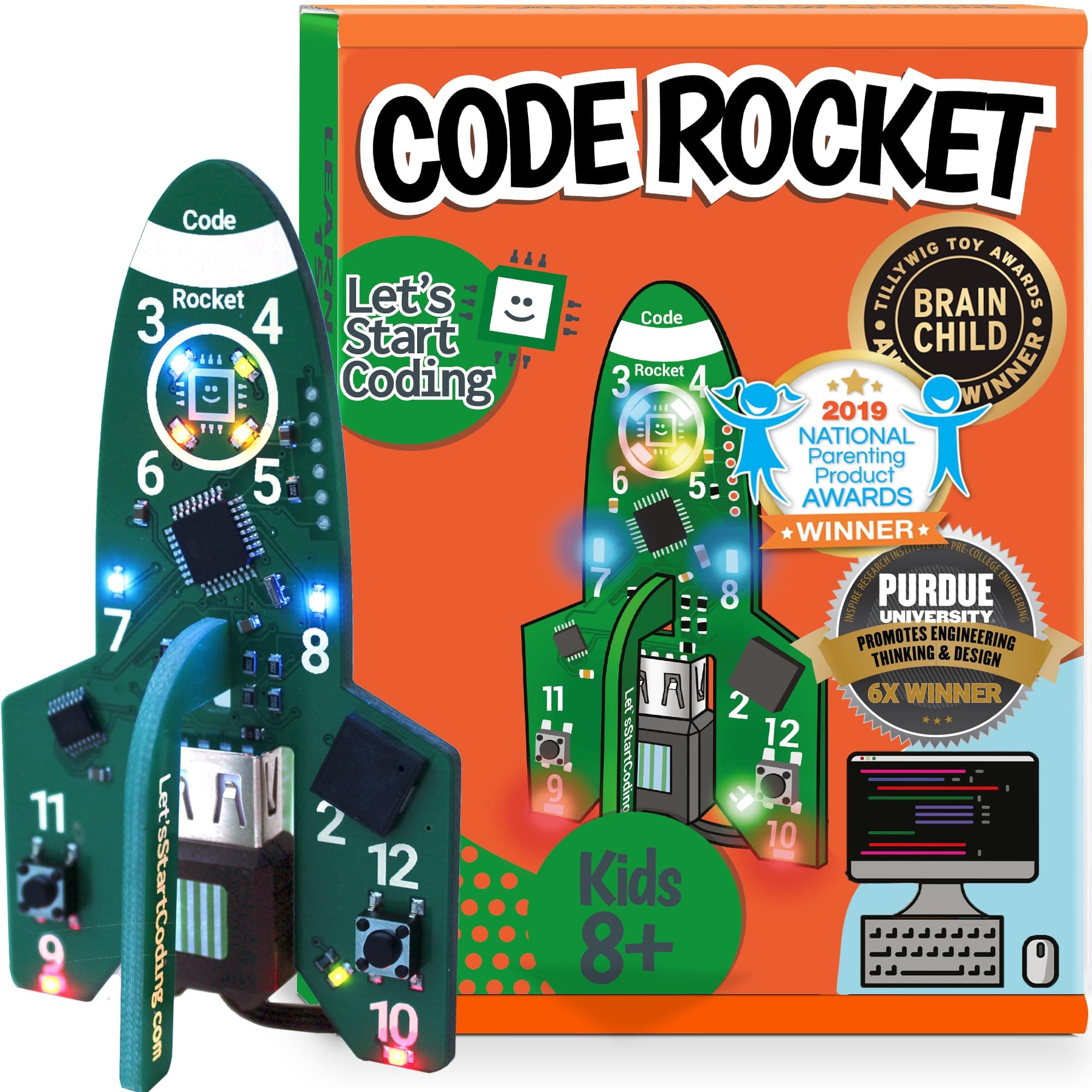 Code Rocket Coding Toy for Kids 8+. Girls & Boys Learn Typed C++ Programming with Circuits. 20+ Space-Themed Projects Teach Code Hands-On. All-Inclusive Coding Game for Kids Ages 8-12+ & Teens