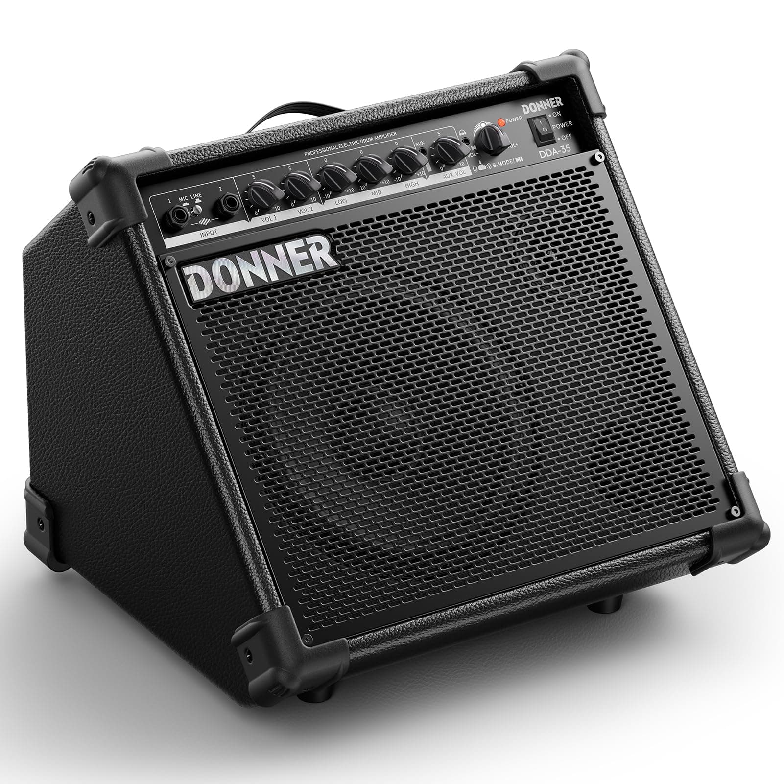 35-Watt Electronic Drum Amplifier DDA-35, 2-Channel, 3-Band EQ, DI OUT, Wireless Audio, Black, Compatible with Drum/Keyboard/MIC, Solid State Amplifier