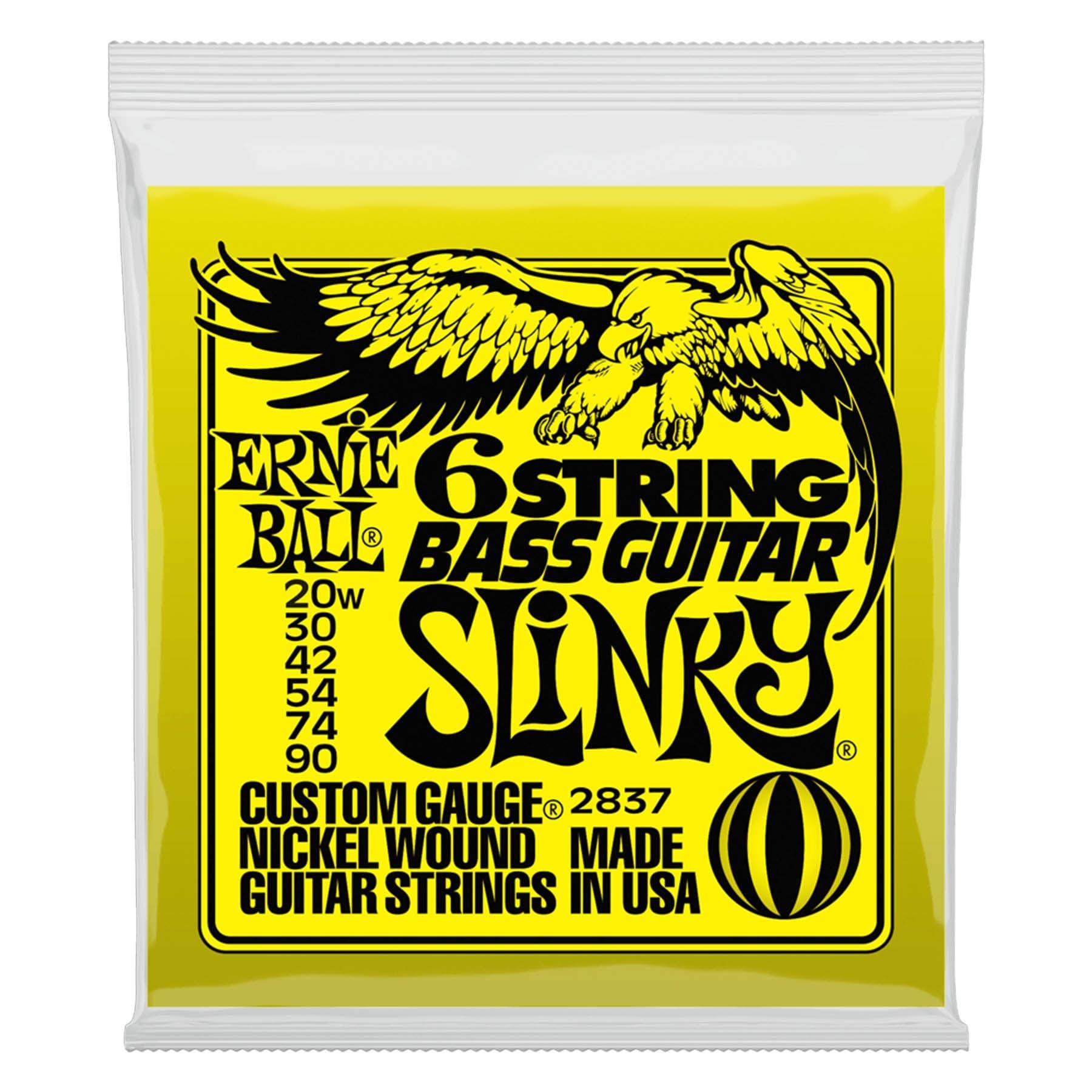 Ernie Ball Slinky 6-String w/ small ball end 29 5/8 scale Bass Guitar Strings - 20-90 Gauge
