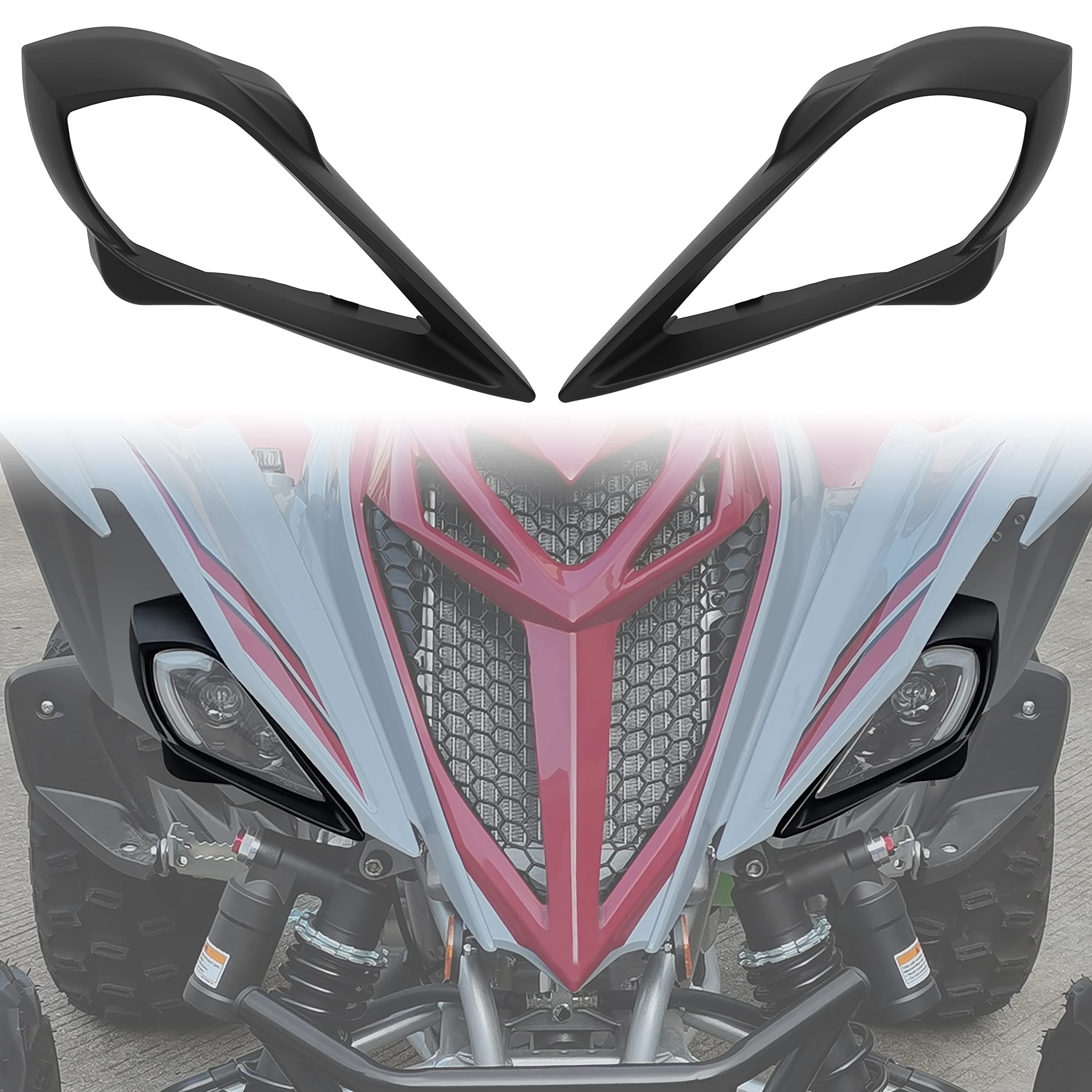 Sautvs Left & Right Headlight Covers For Raptor 700, Head Lamps Light Cover Trim Bezel Yamaha Yfz 450 Yfz450R Yfz450X Wolverine 350 250 700 2006-2022 Accessories (2Pcs)