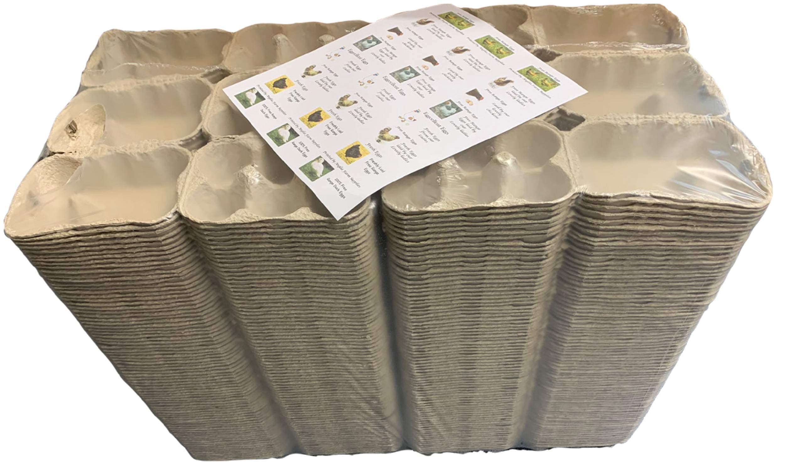 924 Grey Egg Cartons Bulk Buy Bundle - 1/2 dozen pulp packaging boxes - includes 24 labels