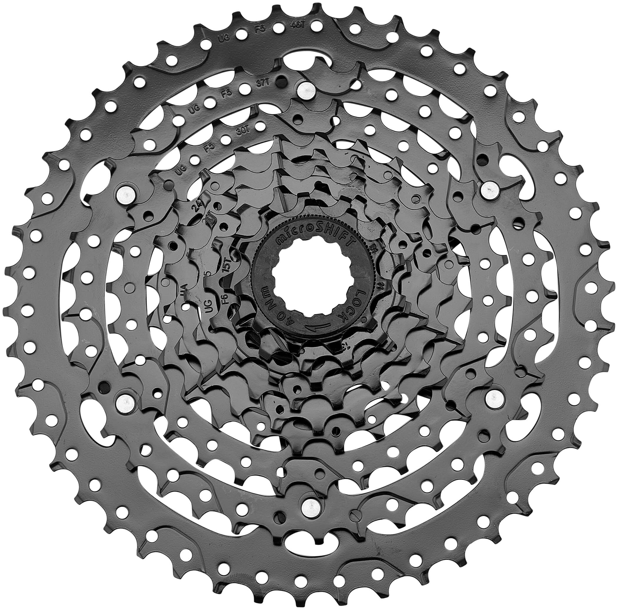 Microshift | Advent Cassette | 9-Speed | 11-46T | ED Black | Hardened Steel Cog