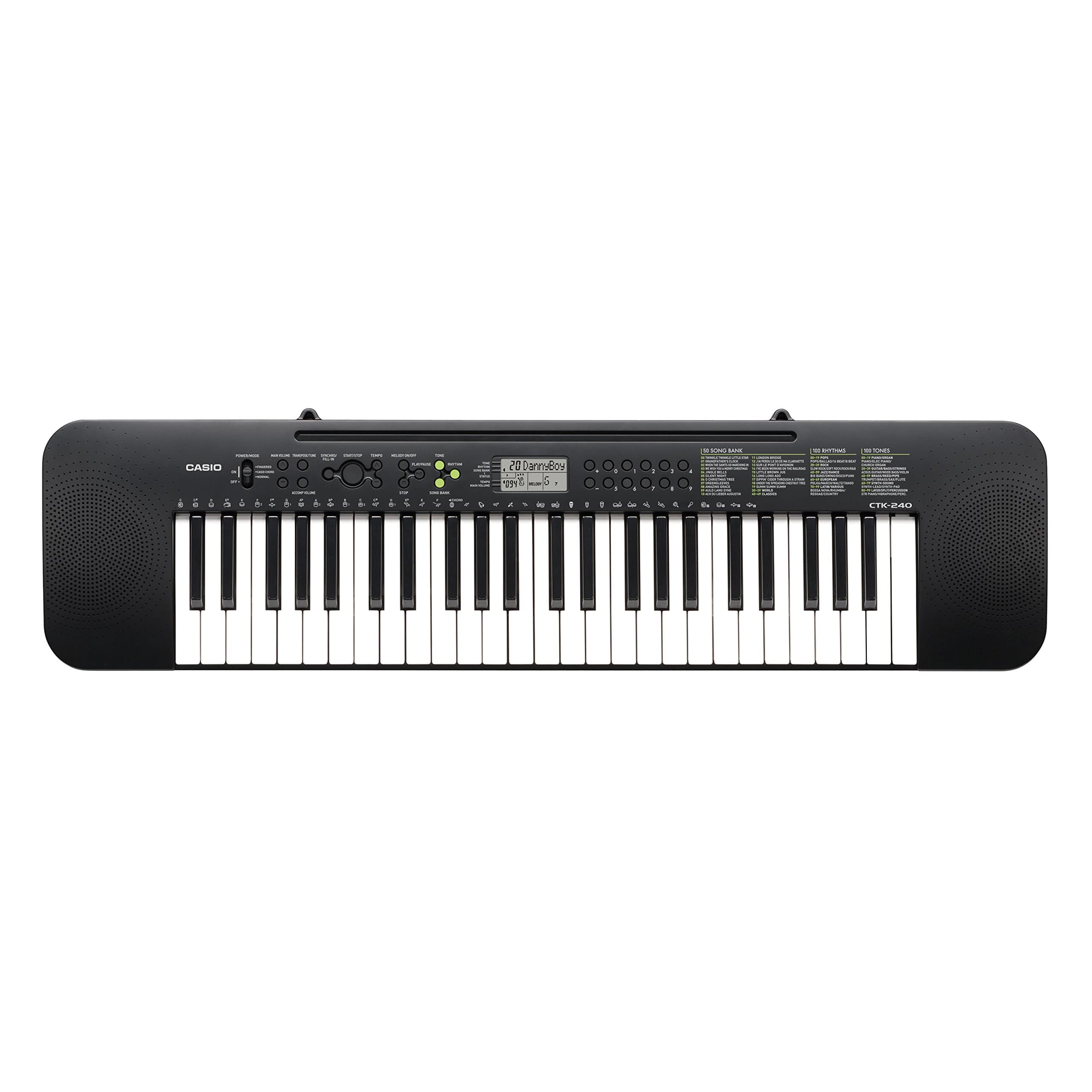 Casio Keys Keyboard - No Ac Power Adapter, BLACK, 49-Key Full-Size, CTK-240H5