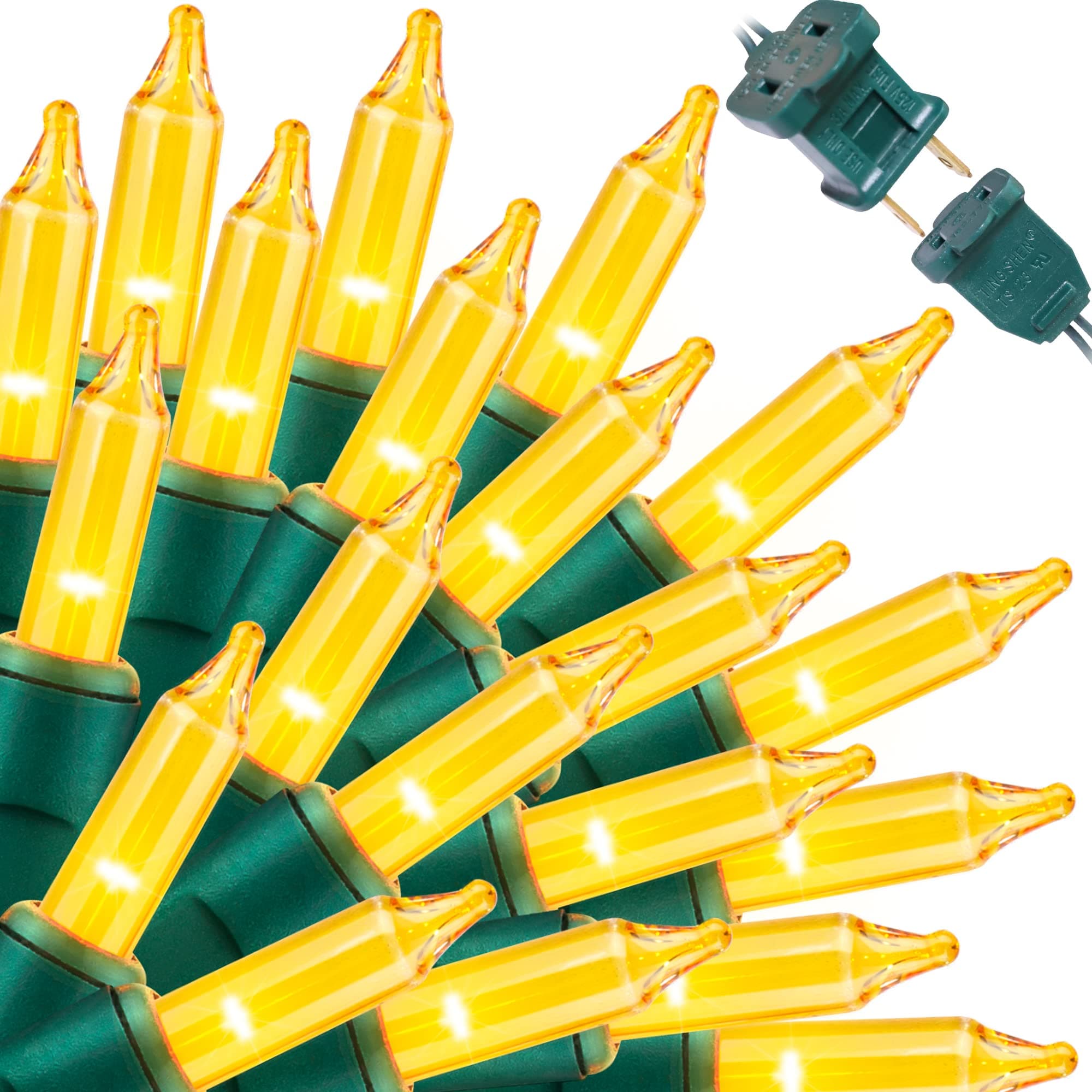 LAMPHOME Christmas String Light,100 Count Incandescent Mini String Light for Indoor & Outdoor Use (Yellow)