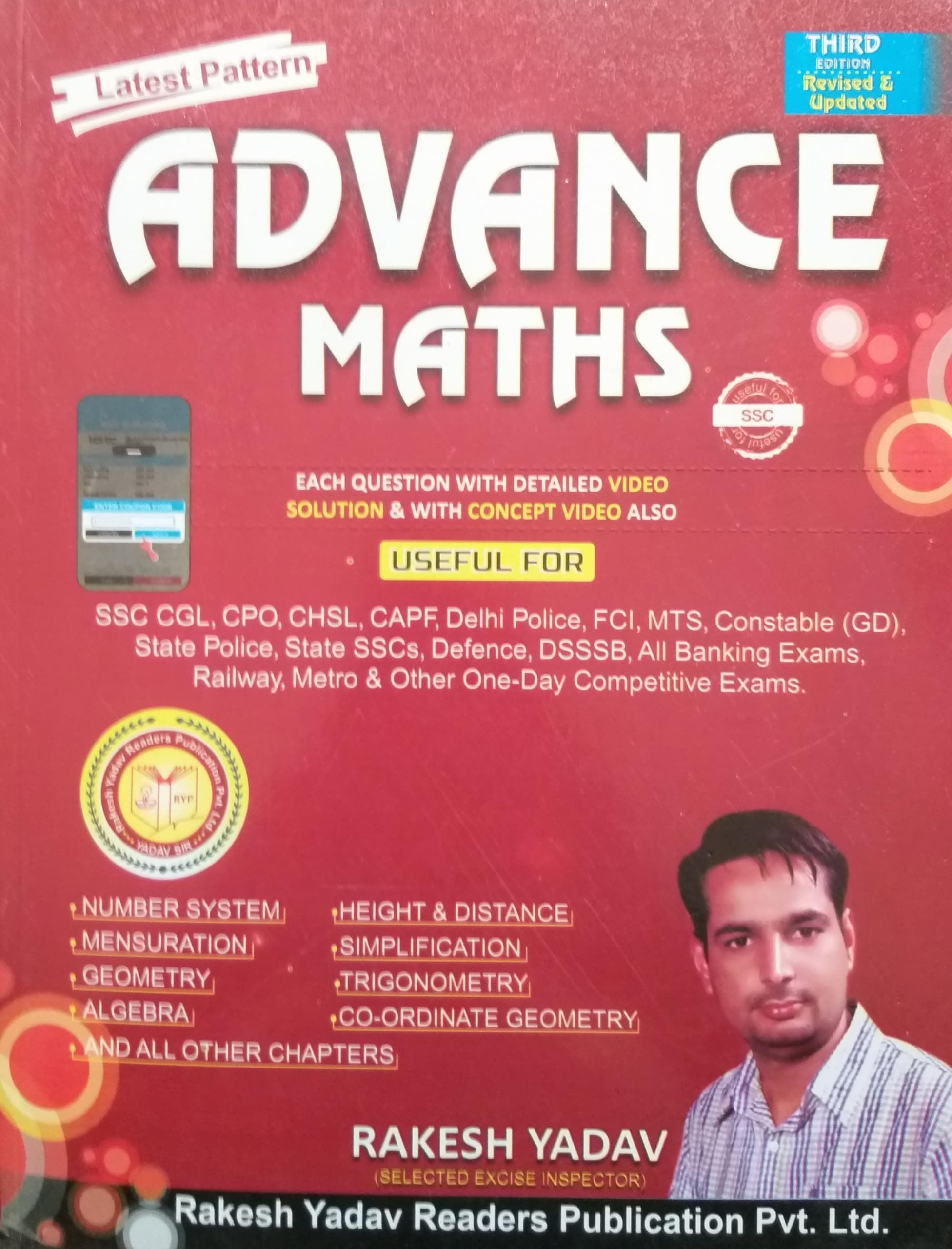 RAKESH YADAV ADVANCE MATHS LATEST PATTER (THIRD EDITION) 2023-24 EACH QUESTION WITH DETAILED VIDEO SOLUTION & WITH CONCEPT VIDEO ALSO