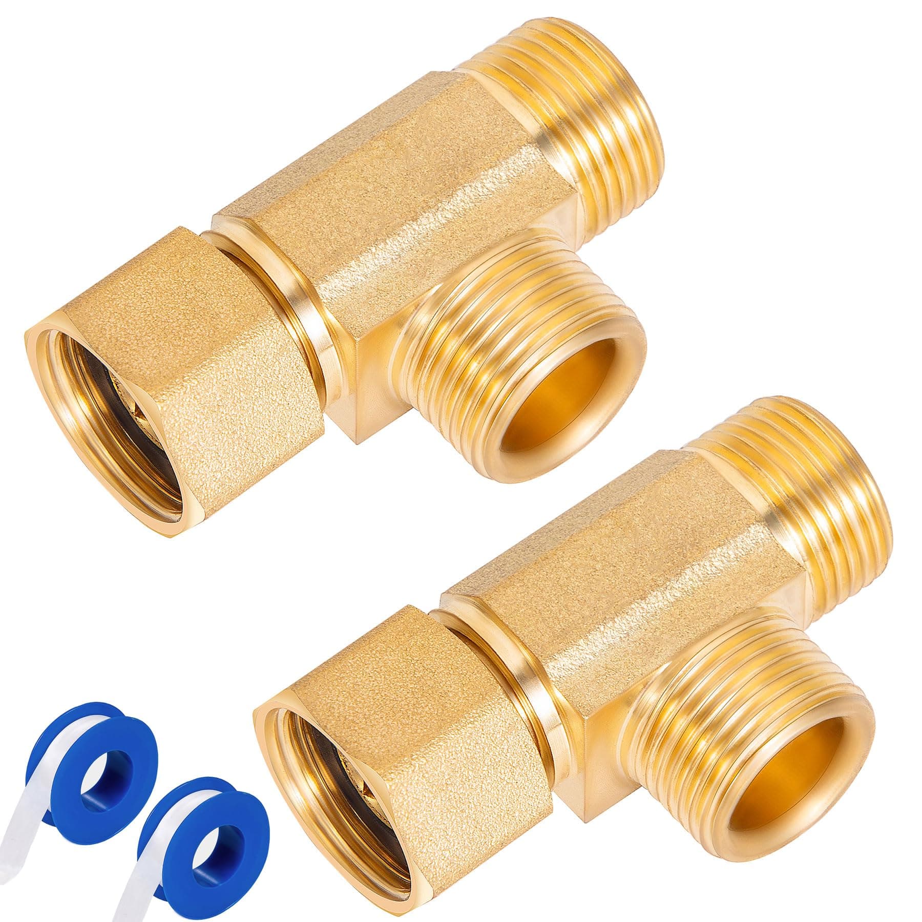 Lead-Free Brass Angle Stop Add-A-Tee Valve,3/8-Inch Compression Inlet X 3/8-Inch Com Outlet X 3/8-Inch Compression Outlet 2 Pack