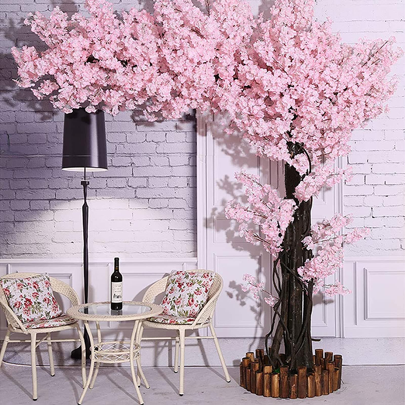 Artificial Cherry Blossom Trees Light Pink Tree Arch Flowers Cherry Blossom Pink Fake Sakura Flower Indoor Outdoor Home Office Party Flower Silk Fake Sakura Tree 1.6×1m