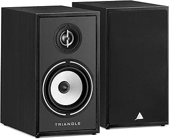 BOREA BR02 Hi-Fi Bookshelf Speakers - Power handling 80W - Output 89 dB/W/m - Versatile Music and Home Cinema - 176 x 310 x 274 mm - Black (Pair)