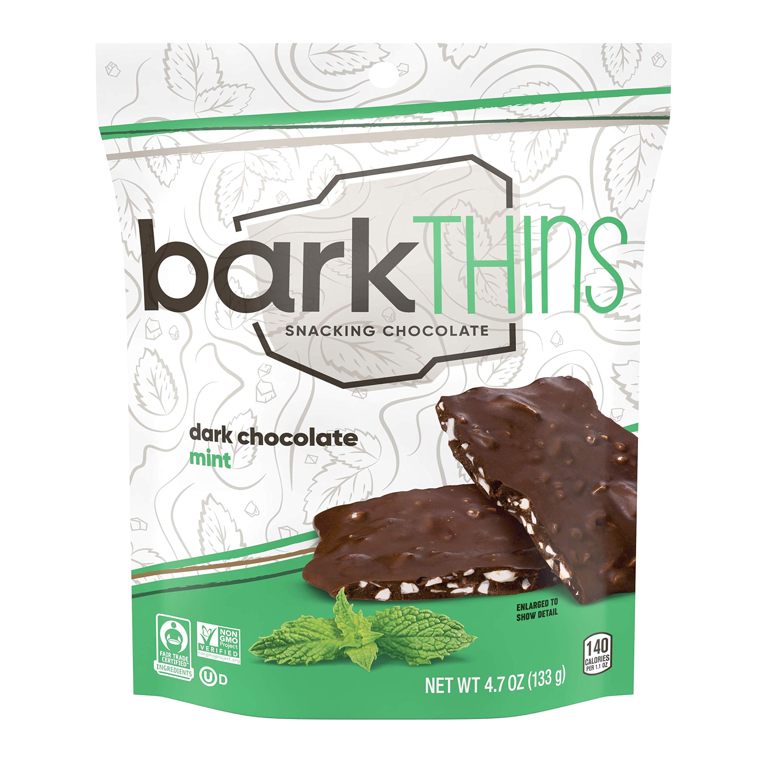 barkTHINSSnacking Dark Chocolate, Mint, 4.7 Ounce (Pack of 12)