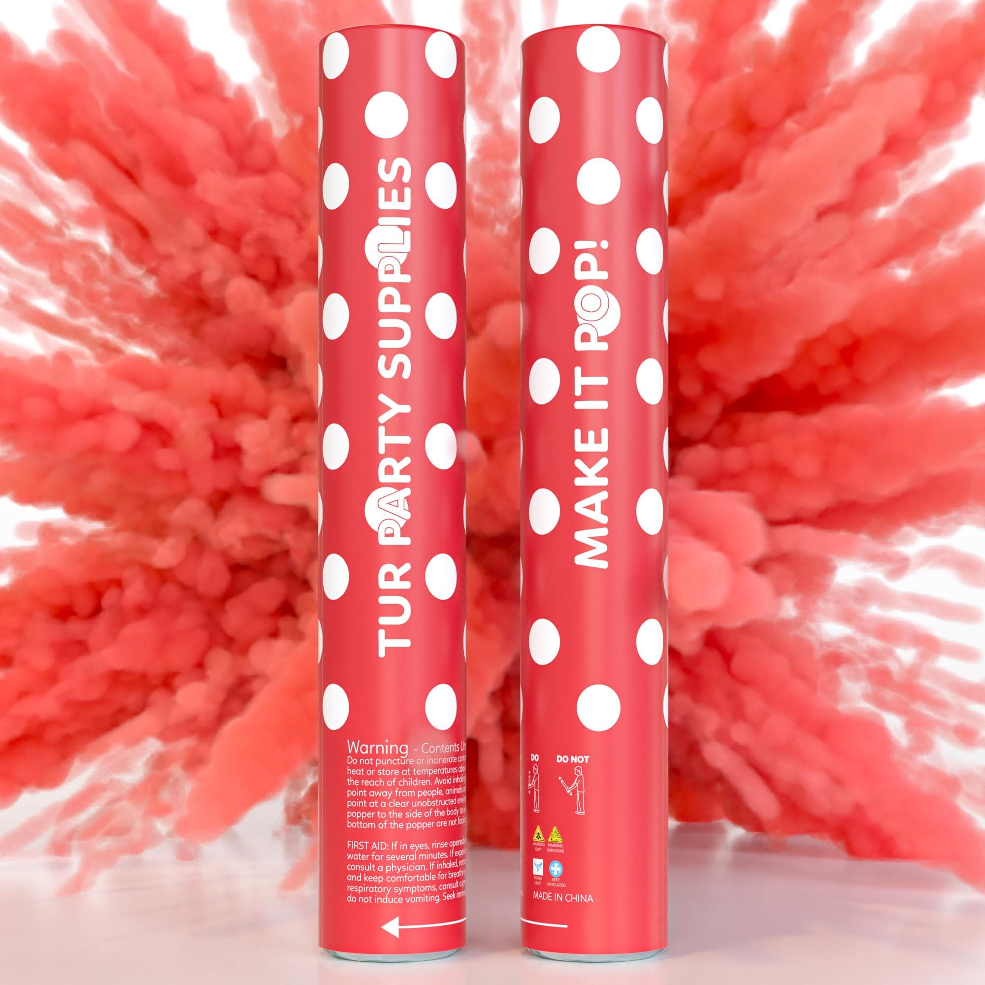 Red Powder Cannons Smoke Bombs Biodegradable Poppers | 2 Pack | Launch up to ...