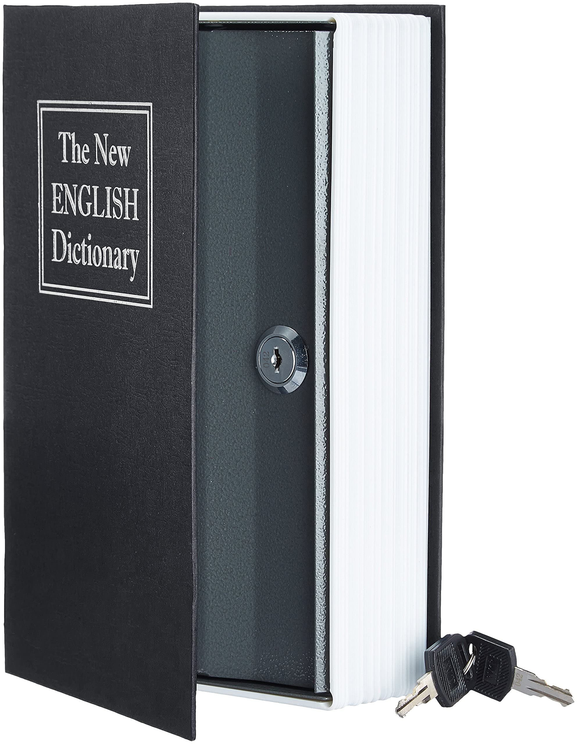 Book Safe- Key Lock, Large, Black