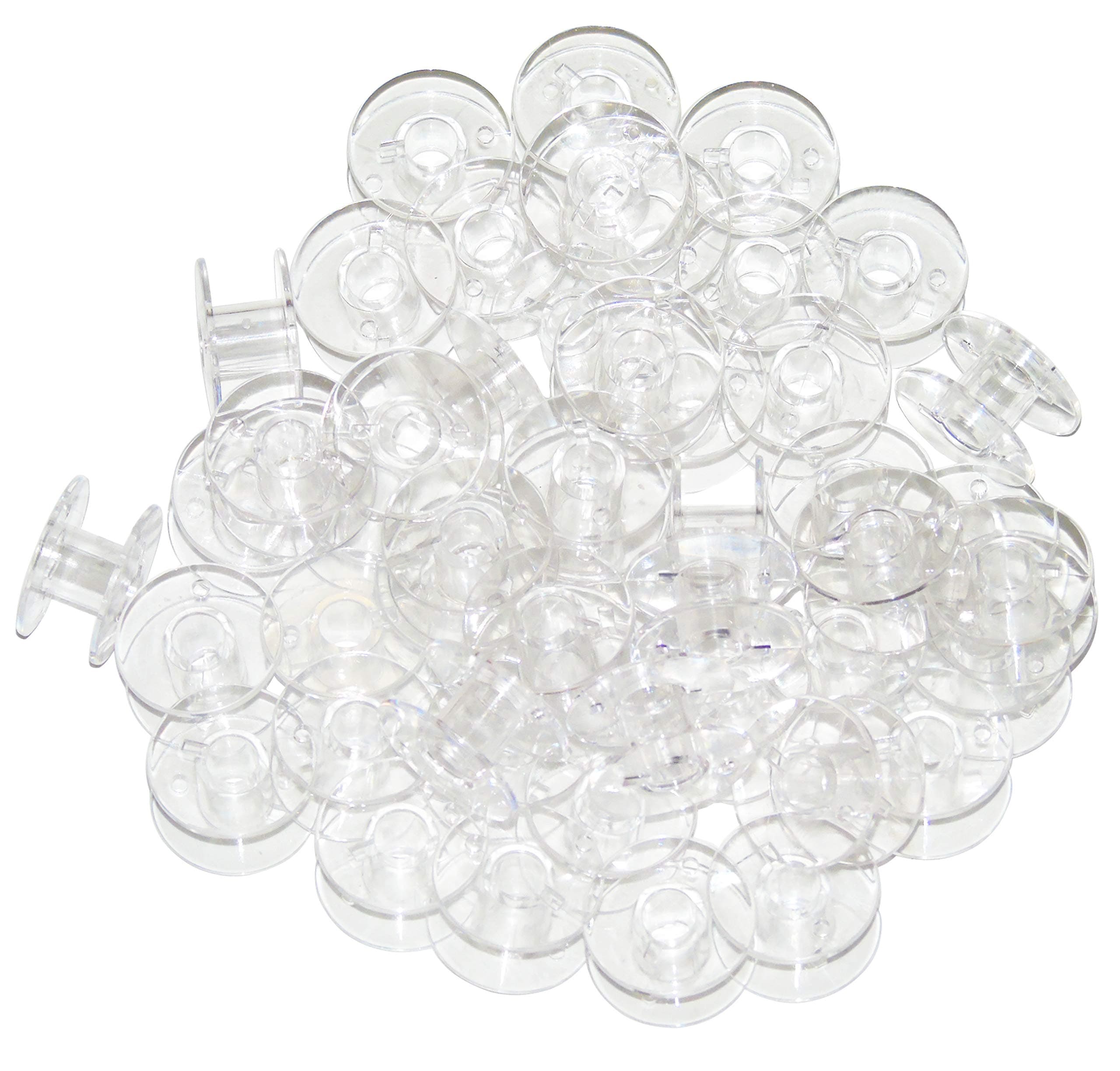 Ceeyali 100 Pcs Transparent Sewing Bobbins Compatible for Multiple Sewing Machine Like Brother Sewing Machine etc (100 Pcs Transparent Bobbins)