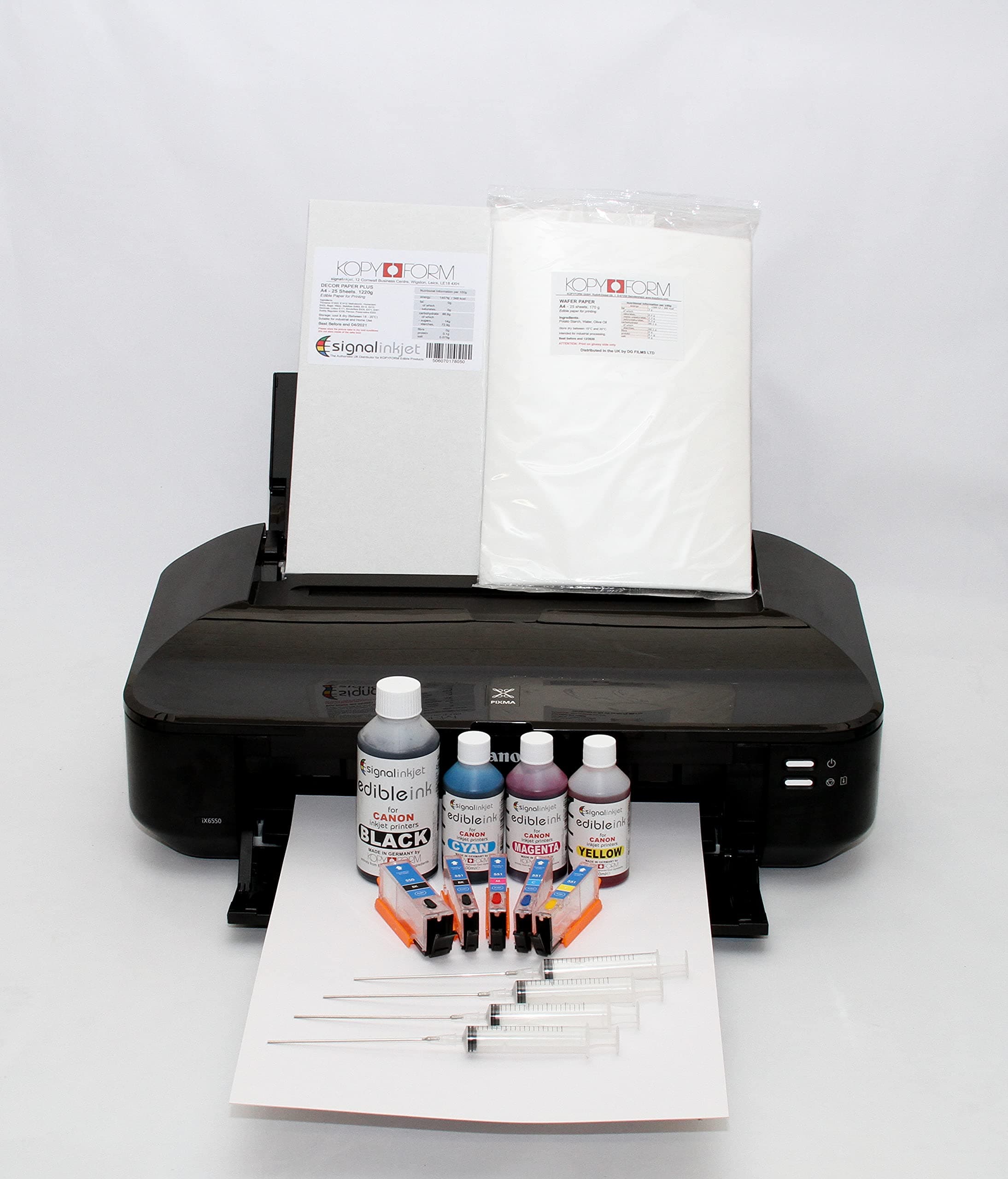 A3 Edible Ink Printer Kit - WiFi A3 & A4 Decor Icing & Wafer Paper, Refillable Edible Ink, Canon PIXMA IX6850