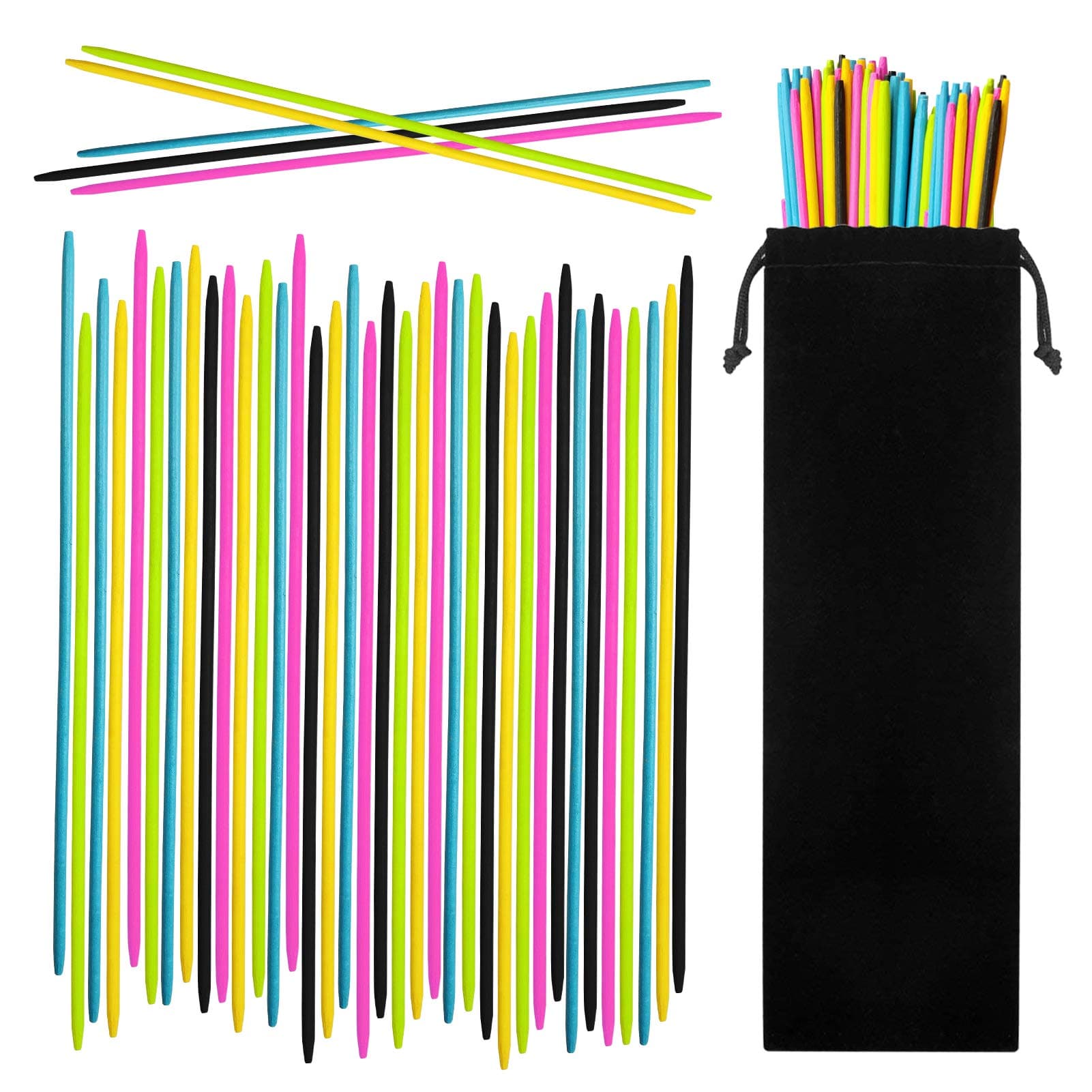 CODOHI 90PCS Bamboo Pick Up Sticks Bamboo Classic Game 7.5 Inch Long Pick-up-Sticks Fun Family Game - Nostalgic Games