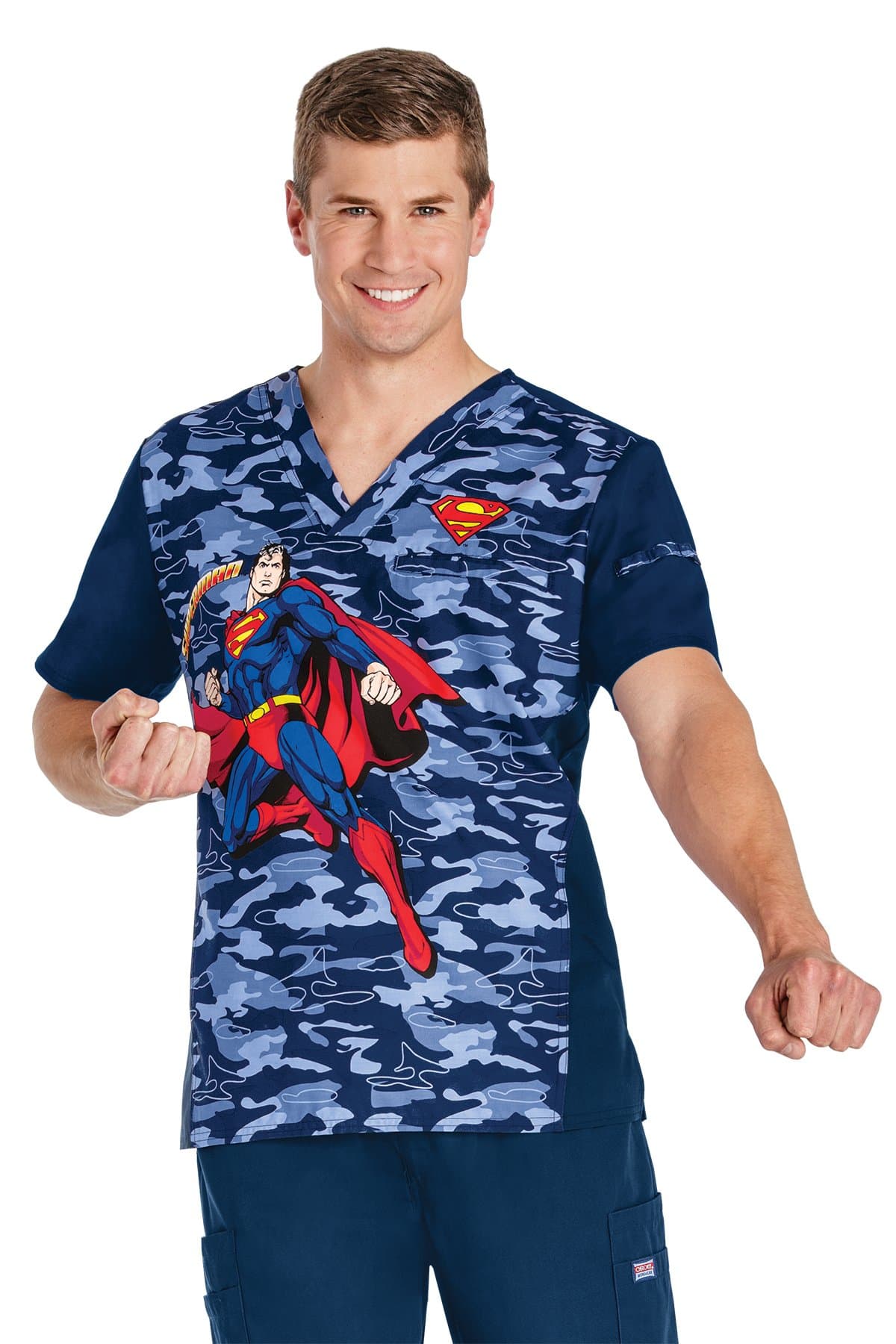 Batman Men's V Neck Scrub top
