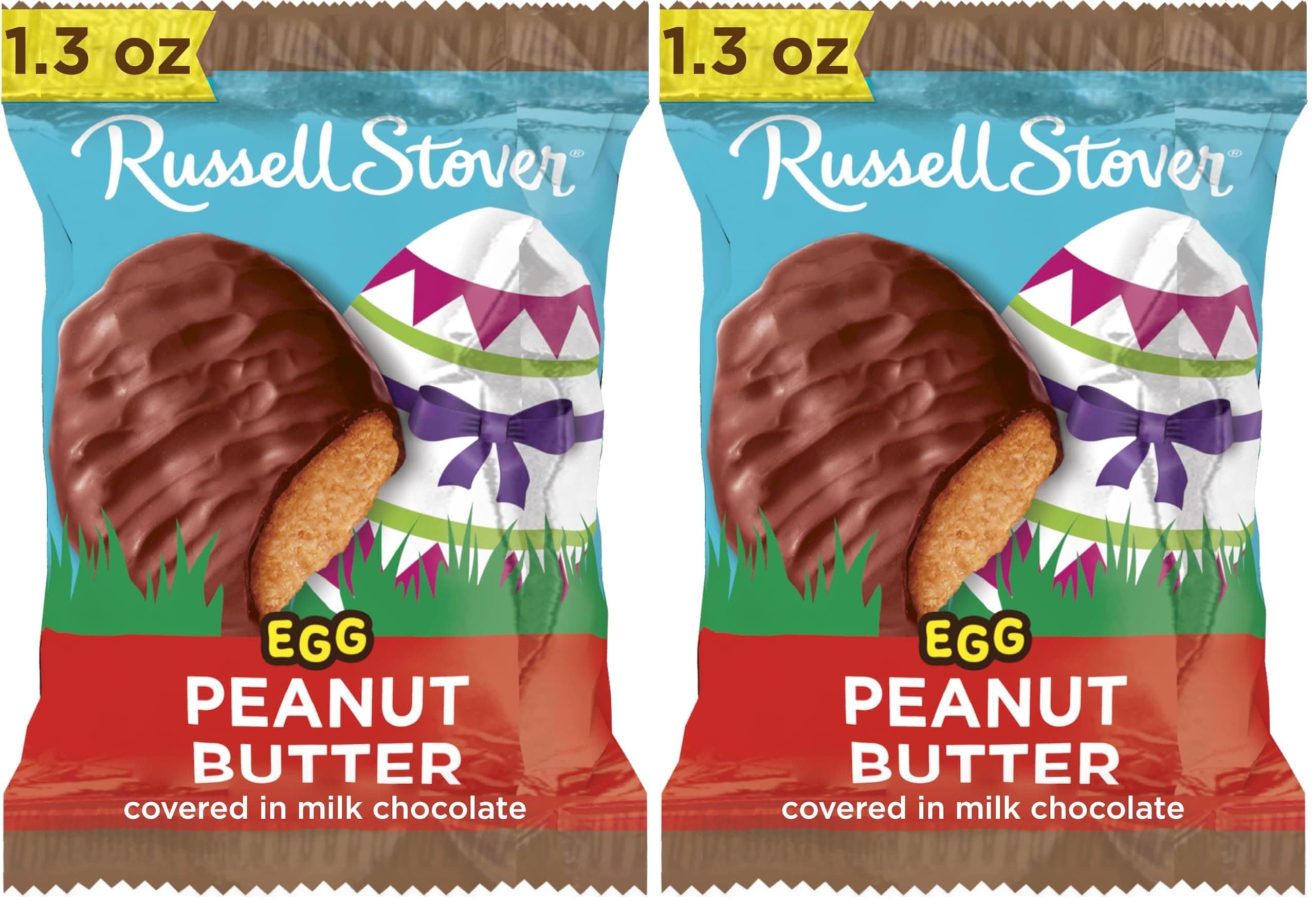Russell Stover Easter Peanut Butter Milk Chocolate Easter Egg, 1.3 oz each (Pack of 36)