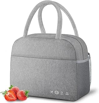 Lunch Bag Lunch Box for Women Men Reusable Insulated Cooler Lunch Tote Bags, Leakproof Cute LunchBag Large Capacity for Work Travel Picnic,Grey