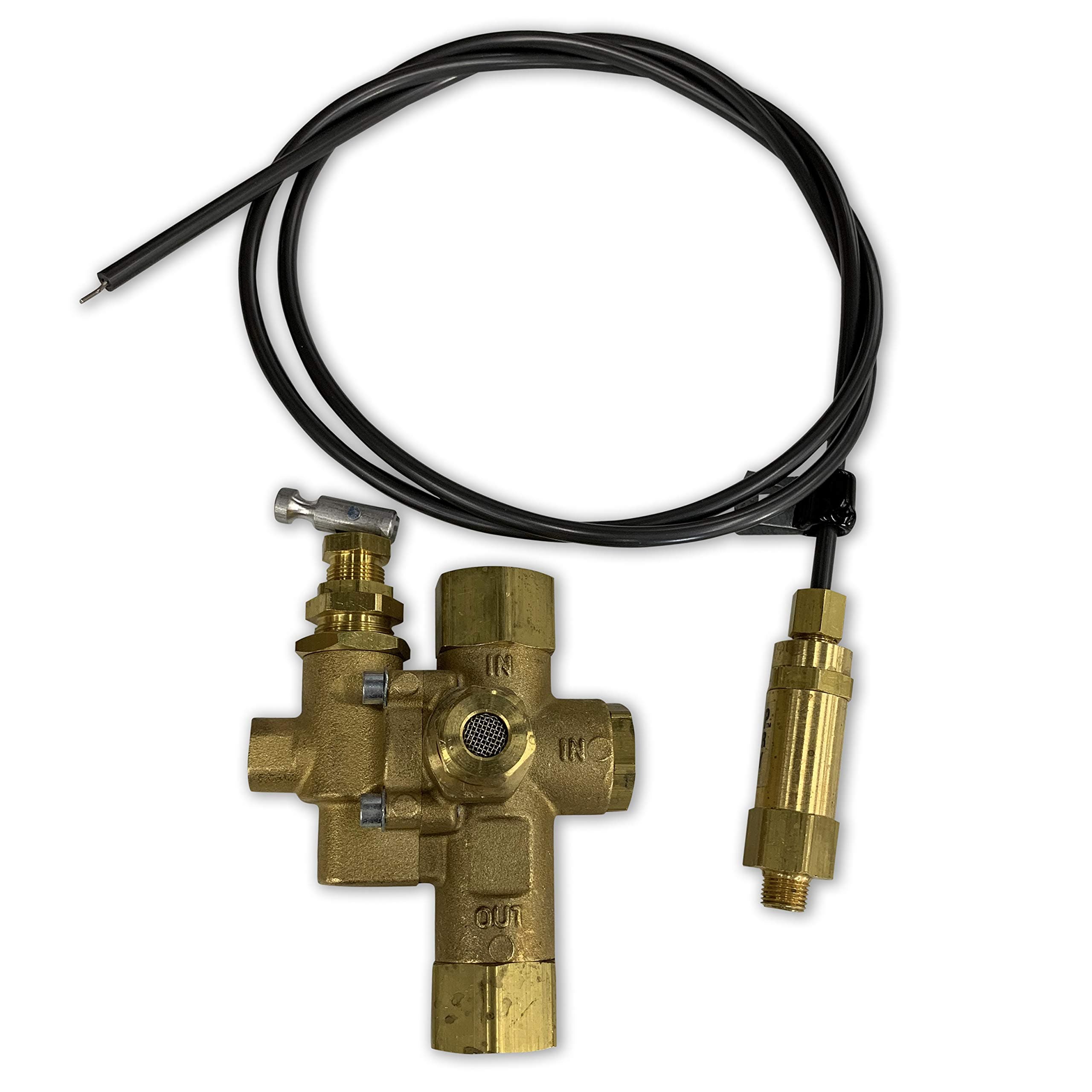 1/2" Female NPT Gas Air Compressor Unloader Check Pilot Valve Combination & Bullwhip Throttle Control Included 8HP and Below Applications (140-175 Unloader & 48" Throttle Control Cable)