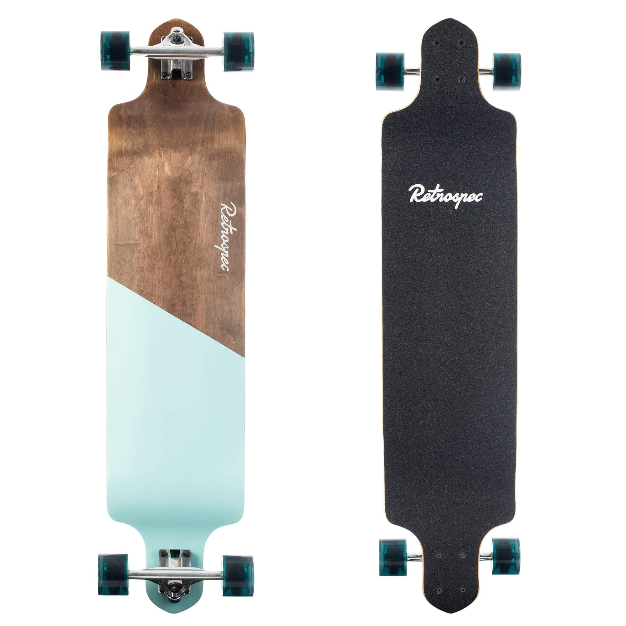 Retrospec Tidal 41-inch Drop-Down Longboard Skateboard Complete 9-Ply Canadian Maple Wood Build Cruiser for Commuting, Cruising, Carving & Downhill Riding