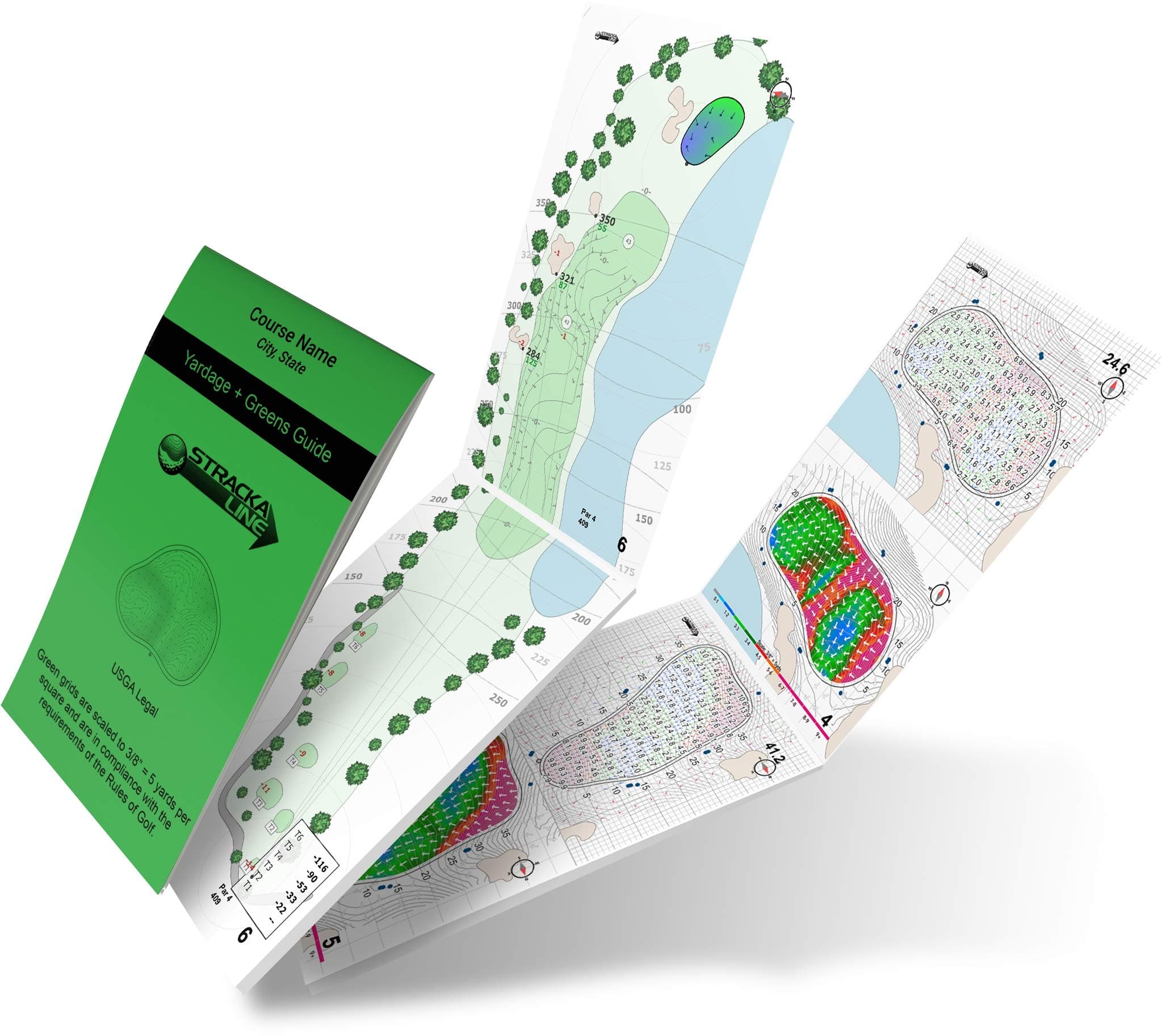 StrackaLine Greens Guide and Yardage Book (Combo) for The Course at Wente Vineyards - Livermore,CA