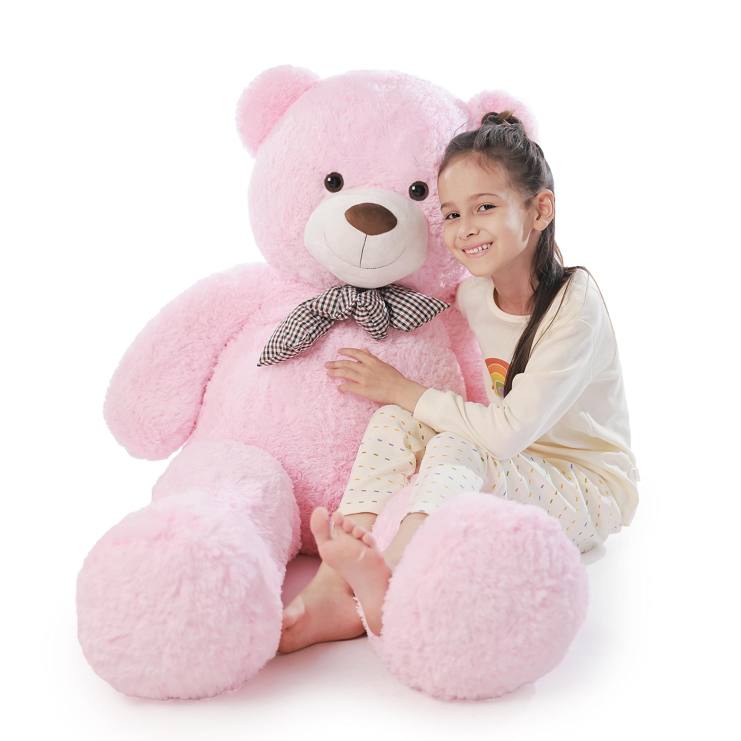 Poutmac 47 inch Giant Teddy Bear Stuffed Animal Big Plush Teddy Bear Valentine's Gift for Girlfriend Soft Stuffed Bear Animals for Christmas,Birthday,Mother's Day (Pink, 47 inch)