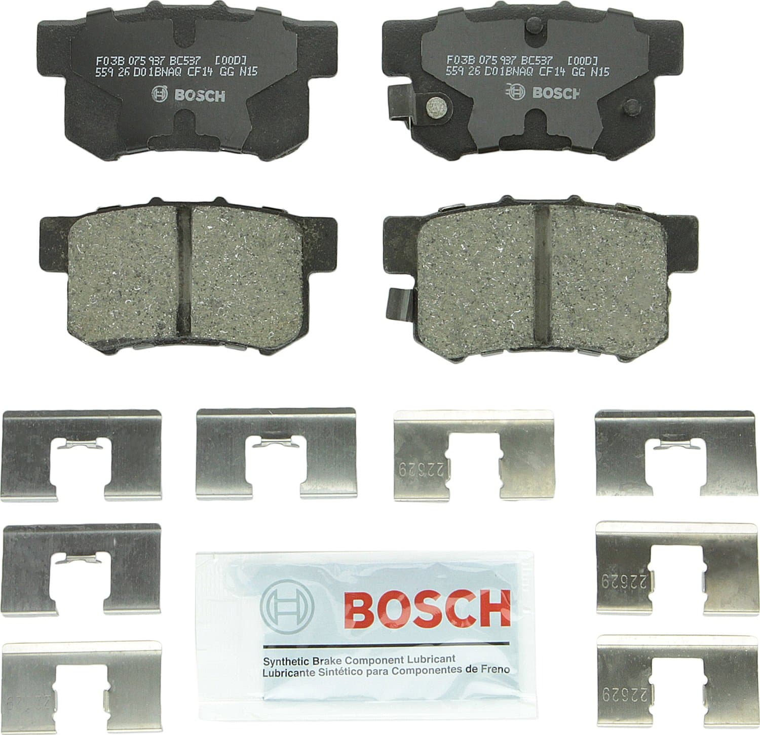 BC537 QuietCast Premium Ceramic Disc Brake Pad Set - Compatible with Select Acura CL, CSX, ILX, RSX, TL, TSX, Vigor; Honda Accord, Civic, CR-Z, Prelude, S2000; Suzuki Kizashi, SX4; REAR
