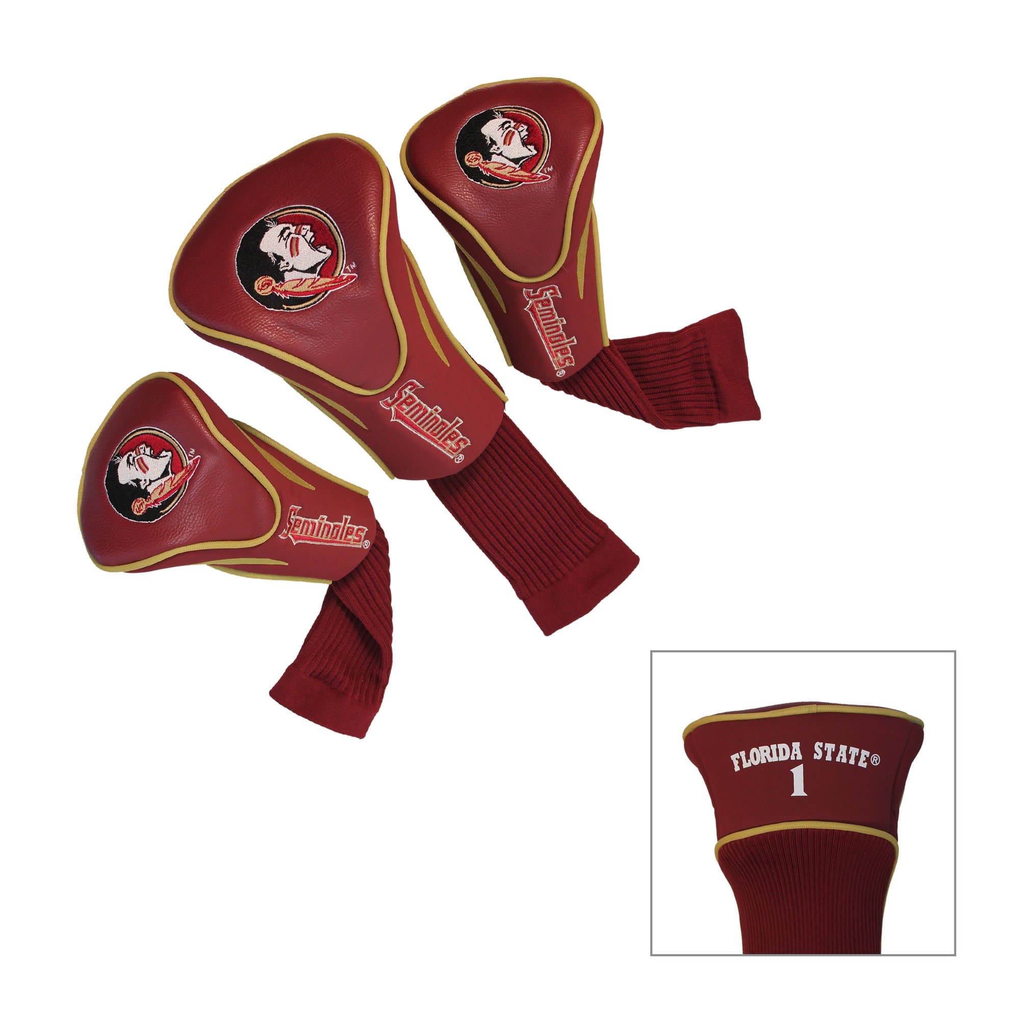 Team Golf NCAA Alabama Crimson Tide Contour Golf Club Headcovers (3 Count) Numbered 1, 3, & X, Fits Oversized Drivers, Utility, Rescue & Fairway Clubs, Velour Lined for Extra Club Protection