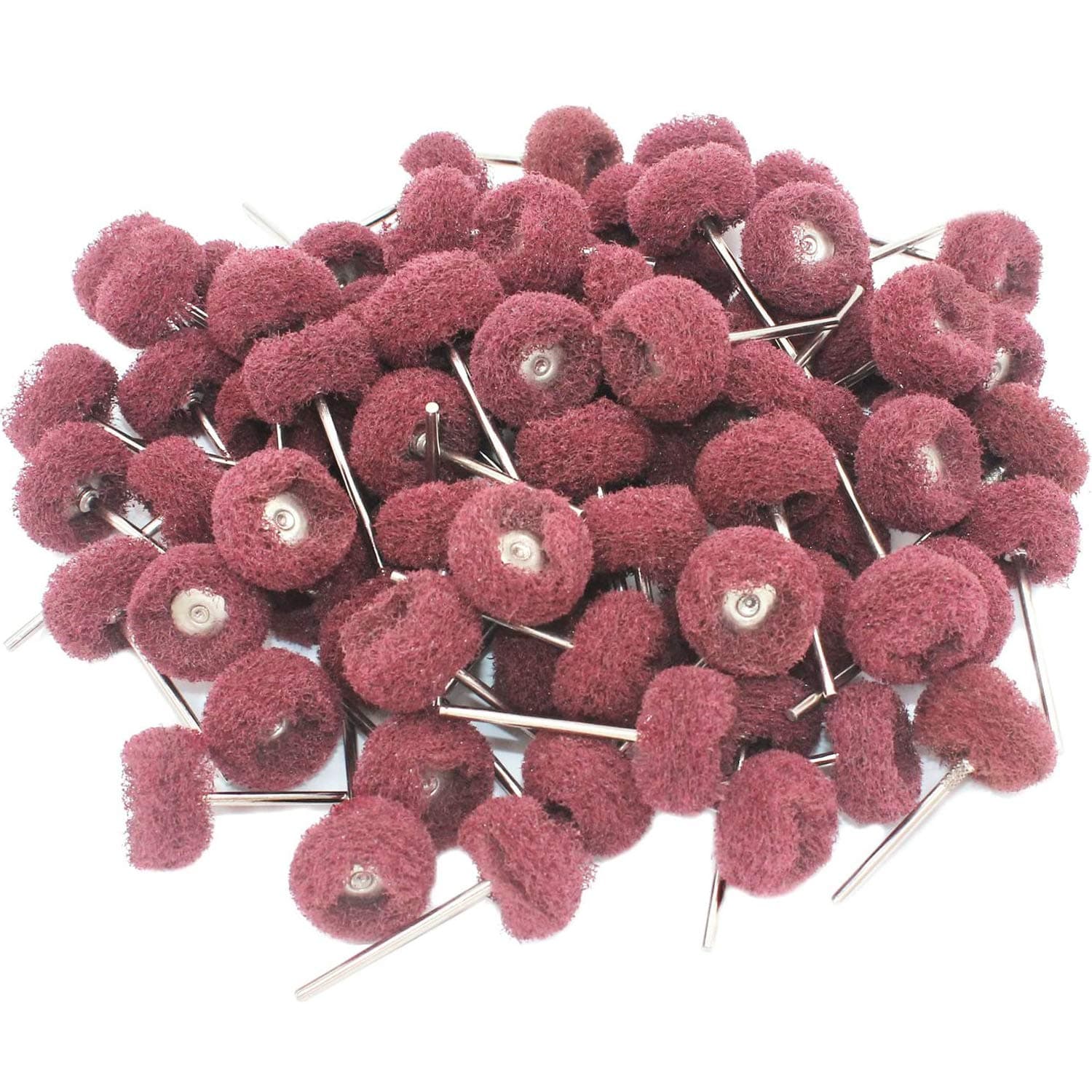 Fine Abrasive Wheel Brush Polishing Buffing Wheels Sanding Rust Remove Rotary Tools Accessories 2.35 MM Mandrel 80 Pieces