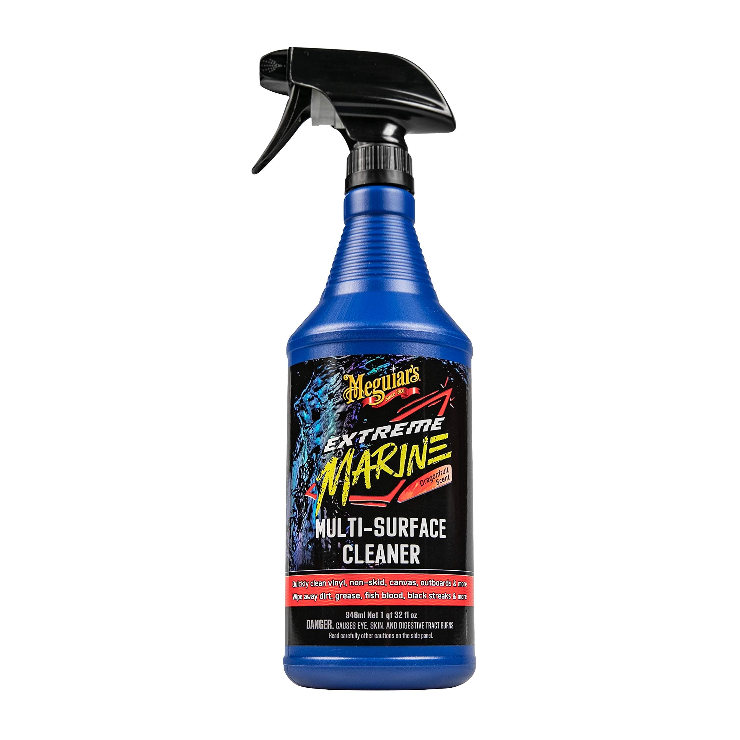 Meguiar's Extreme Marine Multi-Surface Cleaner M180332 - Pro Multi-Surface Cleaner for RV and Marine Detailing, Removes Dirt Grime & Stains from Vinyl, Gel Coat, Non Skid, Carpet and More, 32 Oz Spray