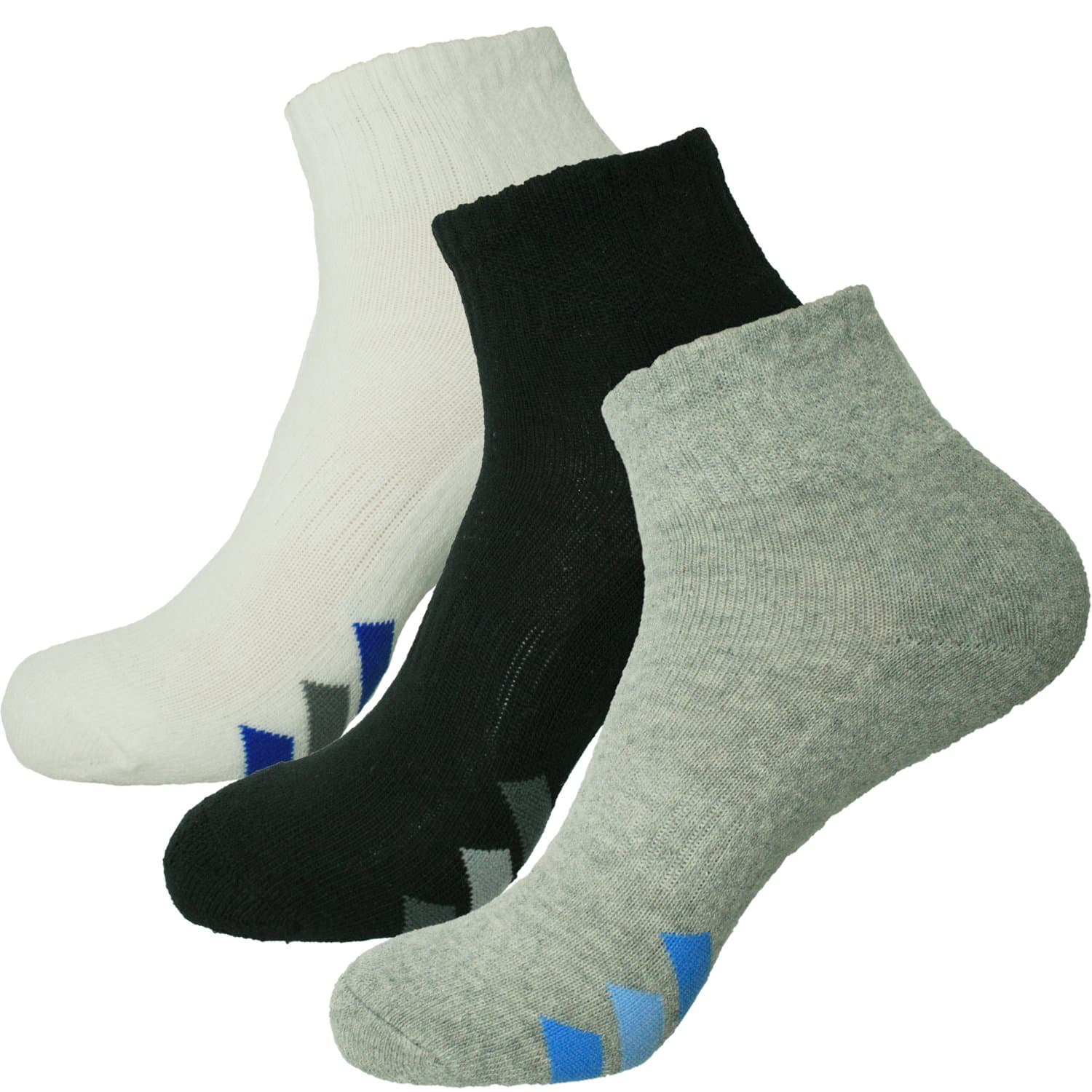 HASHI Men's Performance Athletic Sport Compression Running Socks Medium (Men Shoes 6.5-8.5UK) White/Black/Gray