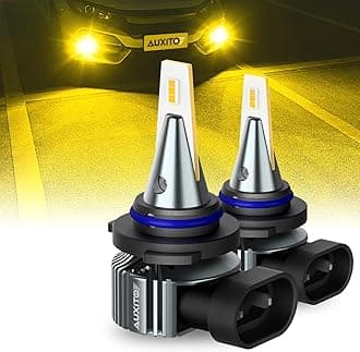 AUXITO 9006 HB4 LED Fog Light Bulbs, 3000K Amber Yellow, 6000 LM High Brightness, 30W Play and Plug, Super Penetration with 12 CSP Chips, Waterproof, DRL Bulbs Replacement for Cars, Pack of 2