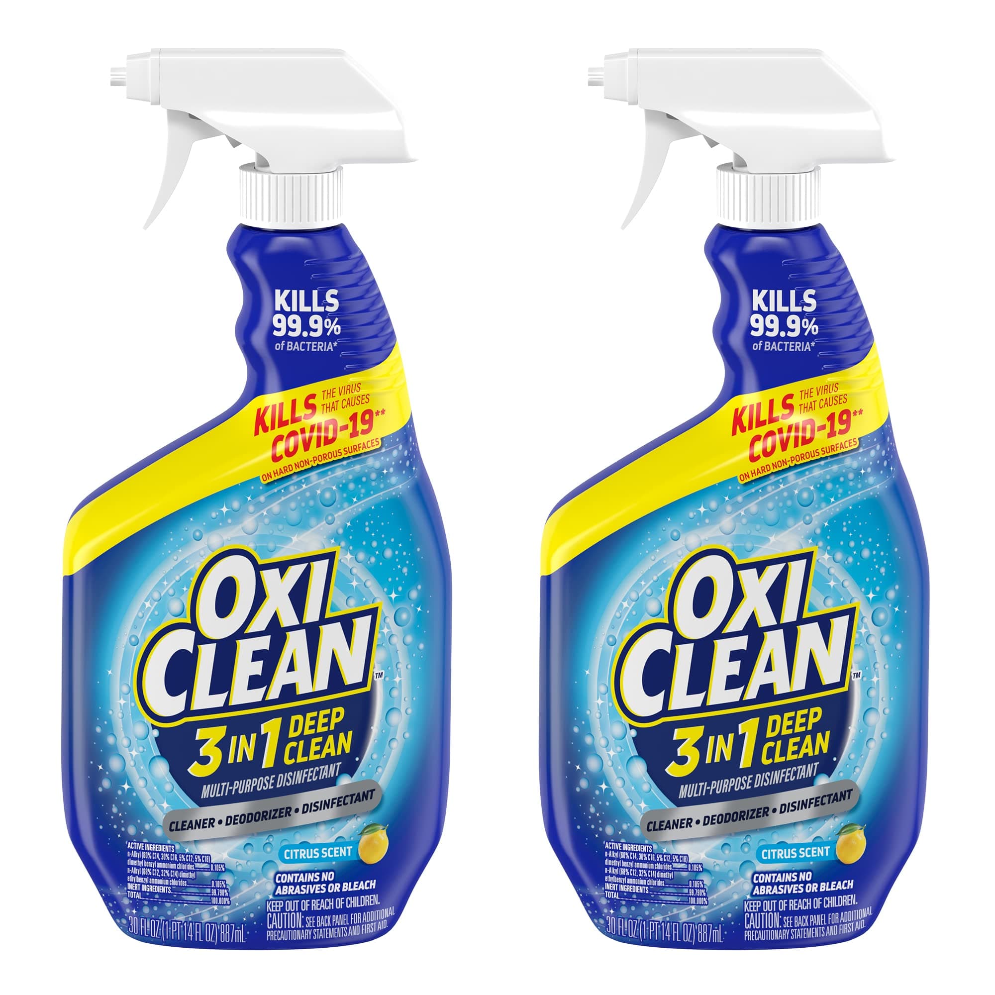 OxiClean 3-in-1 Deep Clean Multi-Purpose Disinfectant, 30 oz (Pack of 2)
