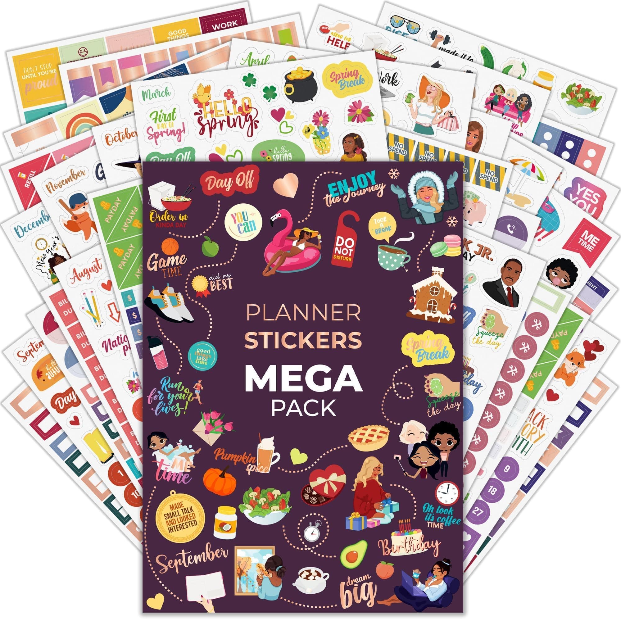 Clever Fox Mega Sticker Pack – 2000+ Small Planner Stickers for Adults – Sticker Book for Women – Aesthetic Calendar & Journal Accessories