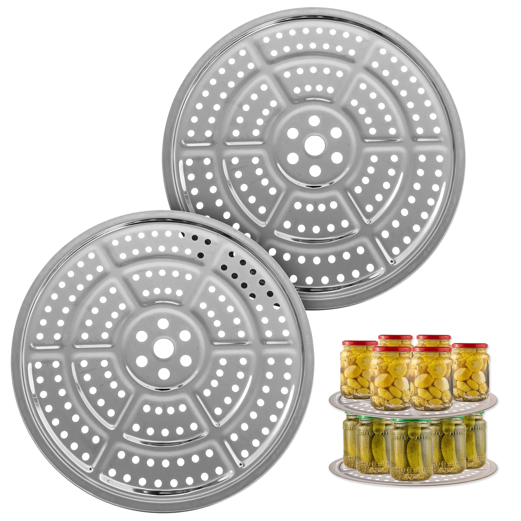 Stainless Steel Canning Rack - Stackable Design & Pressure Canner Rack - Universal Fit & Pressure Canning Accessories - 11 Inch, Pack of 2