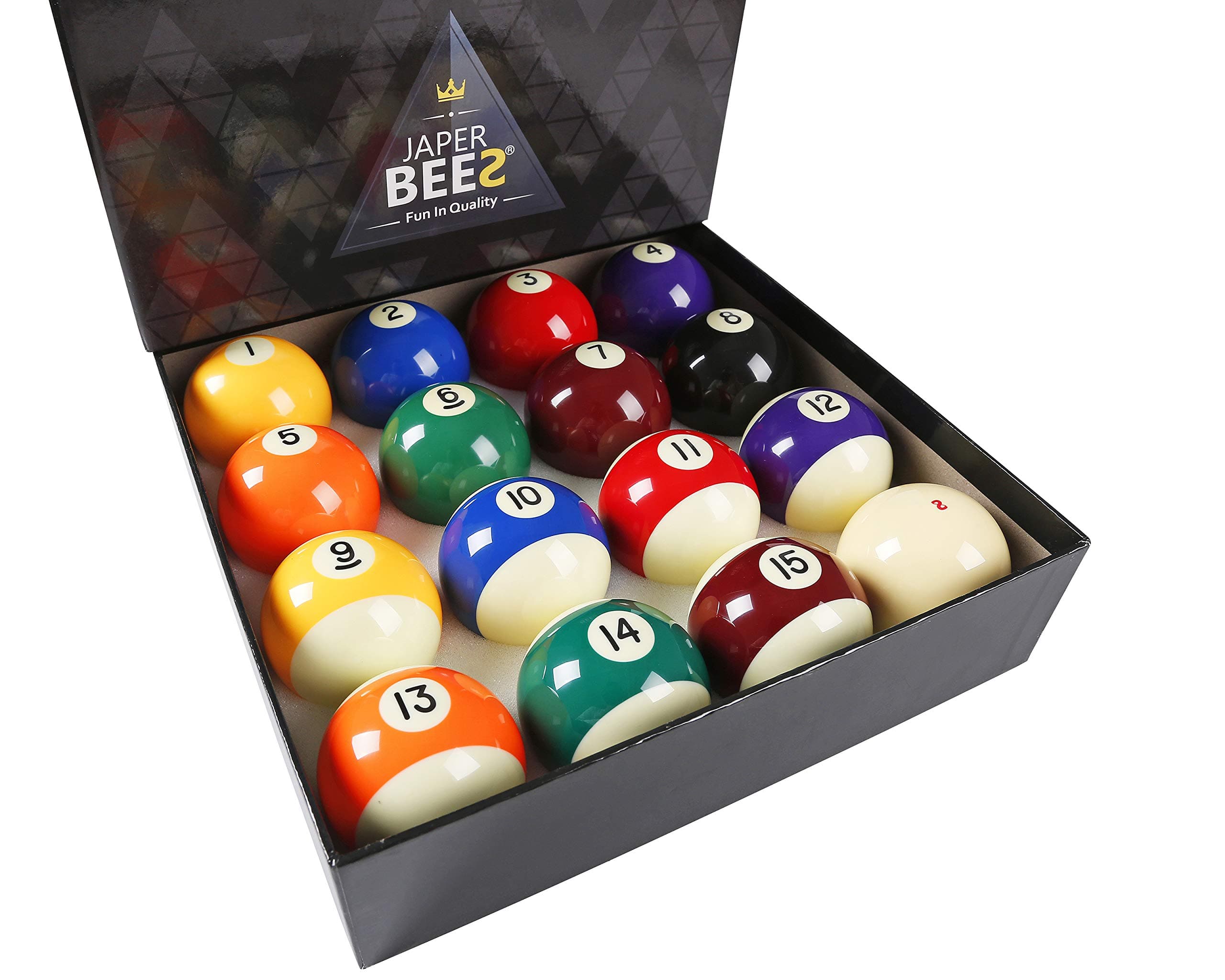 JAPER BEES Pool Balls Billiard Balls Pool Table Balls Set Regulation Size Classic Pro and Marble (Premium)