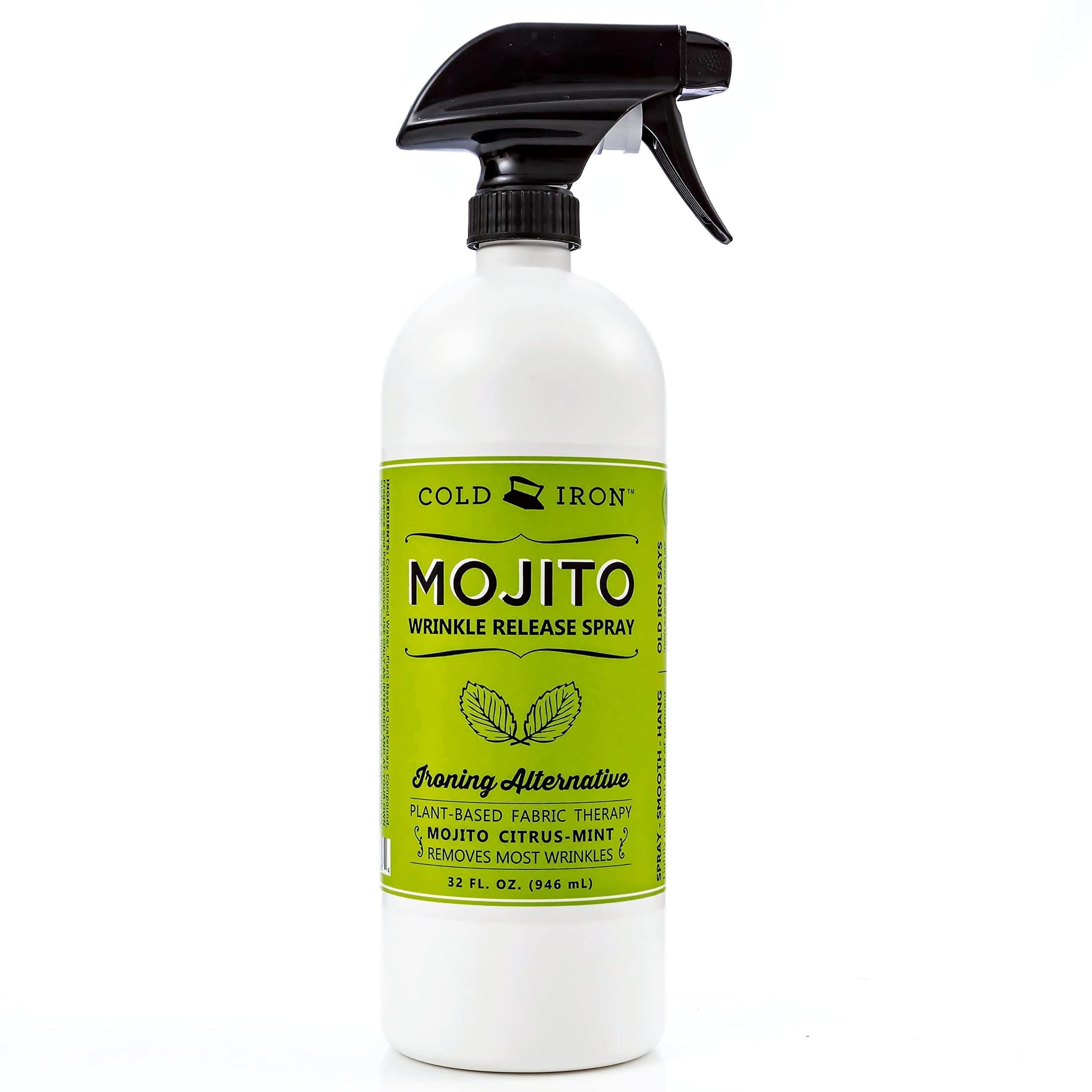 Wrinkle Release Spray for Clothes. 32 fl oz. Mojito Citrus Mint. Plant Based Ironing Alternative. Fast, Easy to Use. Spray, Smooth, Hang. Award Winning Formula Saves You Time