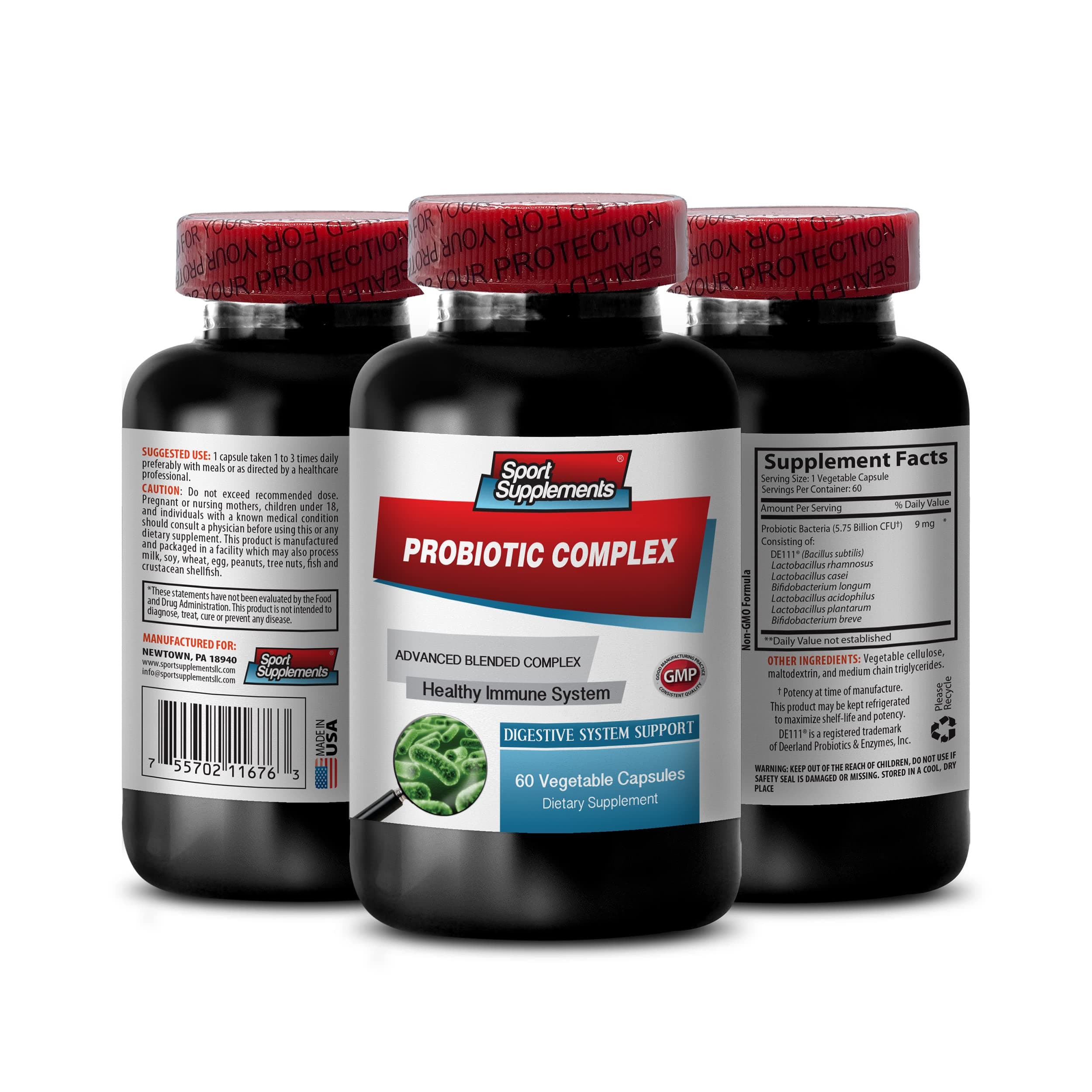 Probiotic Advanced Blended Complex - PROBIOTIC Complex - Healthy Digestive System, Probiotic Supplement, probiotic with Digestive Enzyme, probiotic Supplements for Gut Health, 1 Bottle 60 Capsules