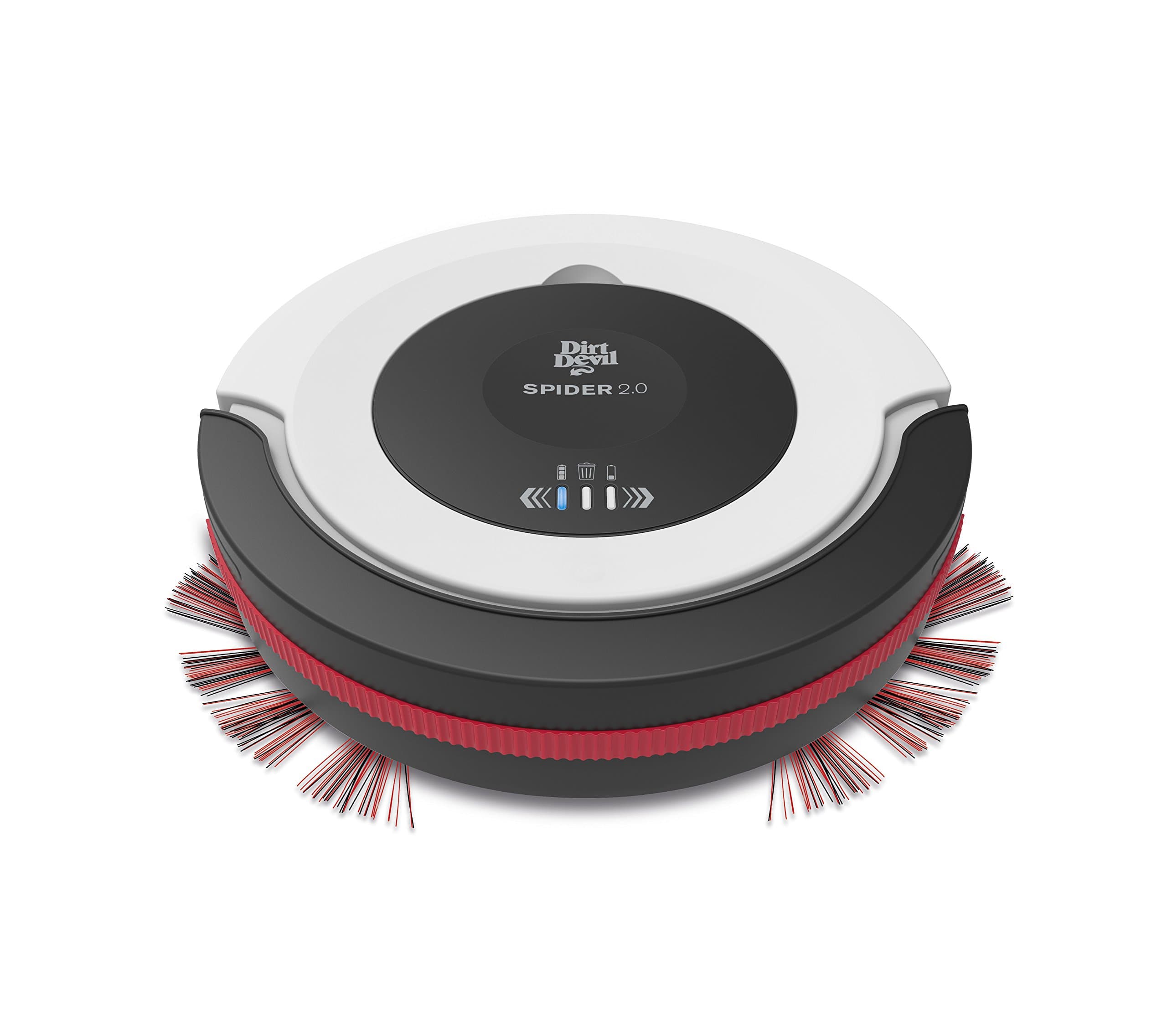 Dirt Devil M612 Spider 2.0 Robot Vacuum Cleaner – Long Life: 90 Min. 3 Cleaning Modes, Extra Flat, 7 cm, Light Weight 1.5 kg, White/Black/red