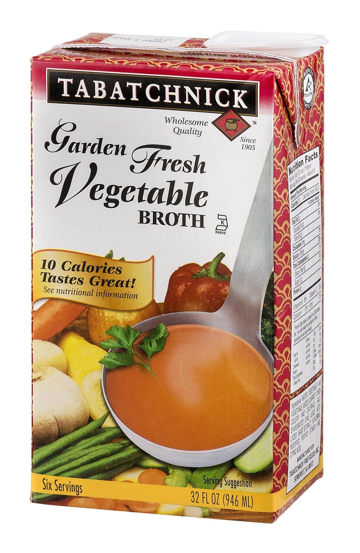 Tabatchnick Garden Fresh Vegetable Broth, 32 Ounce - 12 per case.